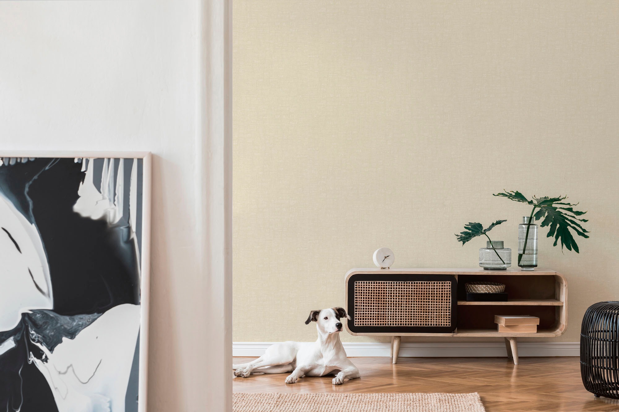 A.S. Création Vliestapete »Nara Einfarbig«, matt-gemustert-neutral, Unitapete Tapeten Wohnzimmer Schlafzimmer Küche modern Flur Design