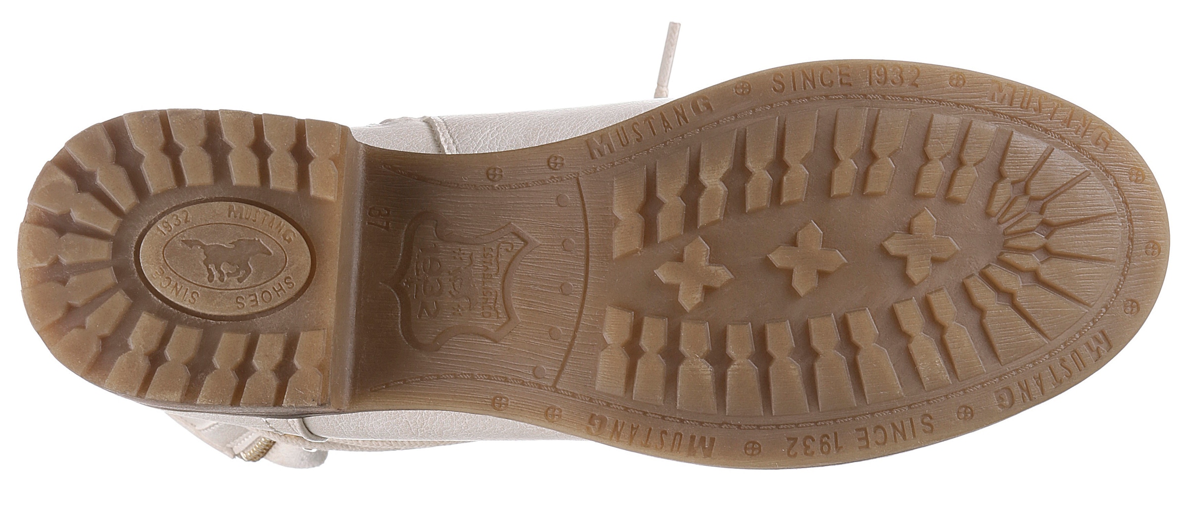 Mustang Shoes Winterboots, Blockabsatz, Winterstiefelette, Schnürboots mit Nieten besetzt