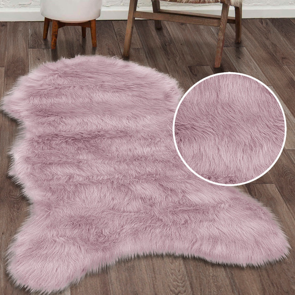 Home affaire Fellteppich »Valeria«, fellförmig, 60 mm Höhe, Kunstfell Teppich rund,... kaufen