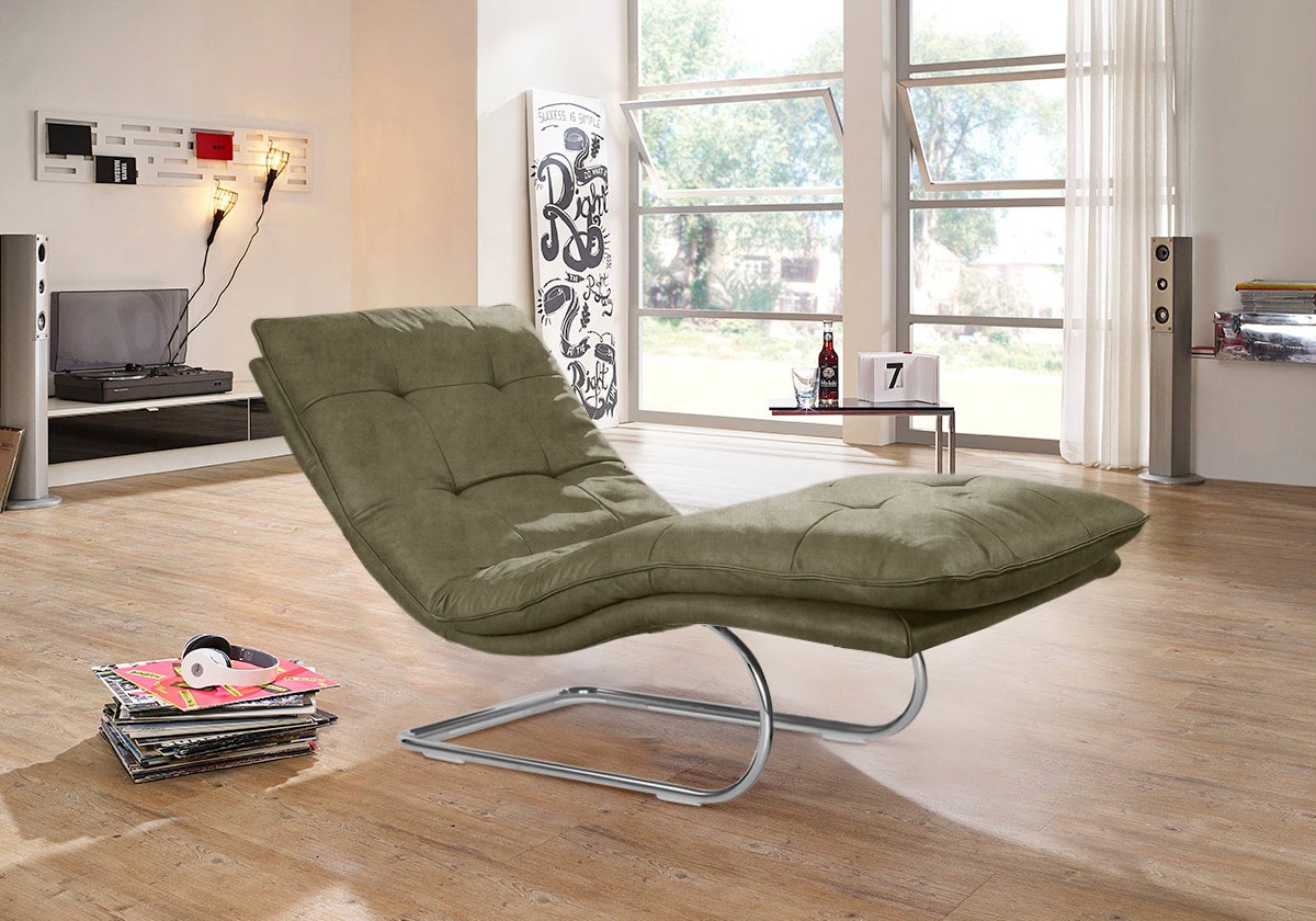 W.SCHILLIG Relaxliege »daily dreams«, in Waffelkissen-Optik, wahlweise mit Motor, Freischwingergestell