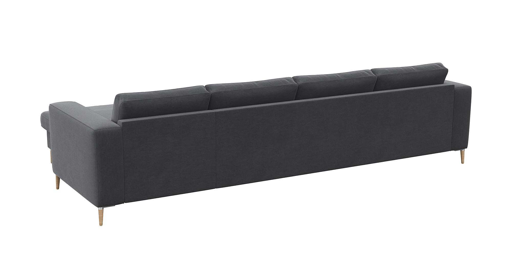 FLEXLUX Ecksofa »Fiore, super Sitzkomfort durch Kaltschaum im Sitz, L-Form«, breite Armlehnen, Füße Alu+ Eiche