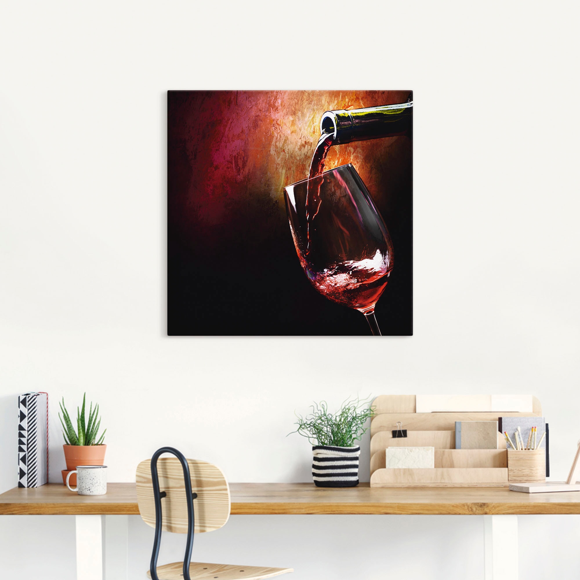 Artland Wandbild »Wein - Rotwein«, Getränke, (1 St.), als Alubild, Outdoorb günstig online kaufen