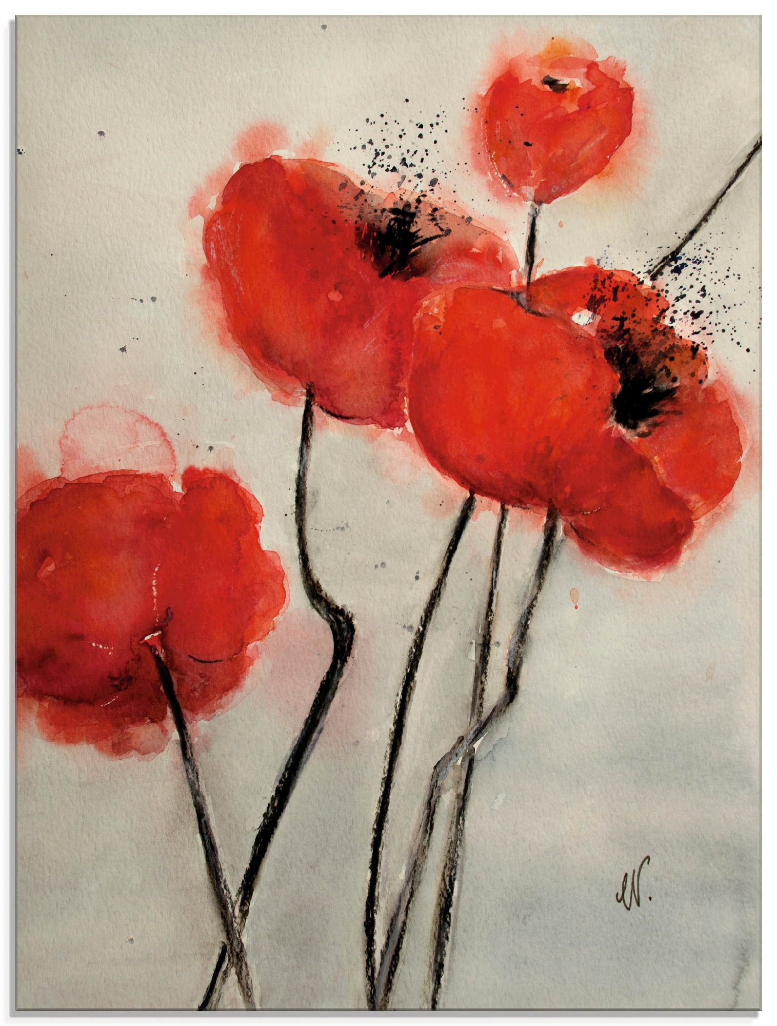 Artland Glasbild »Roter Mohn«, Blumen, (1 St.), in verschiedenen Größen günstig online kaufen