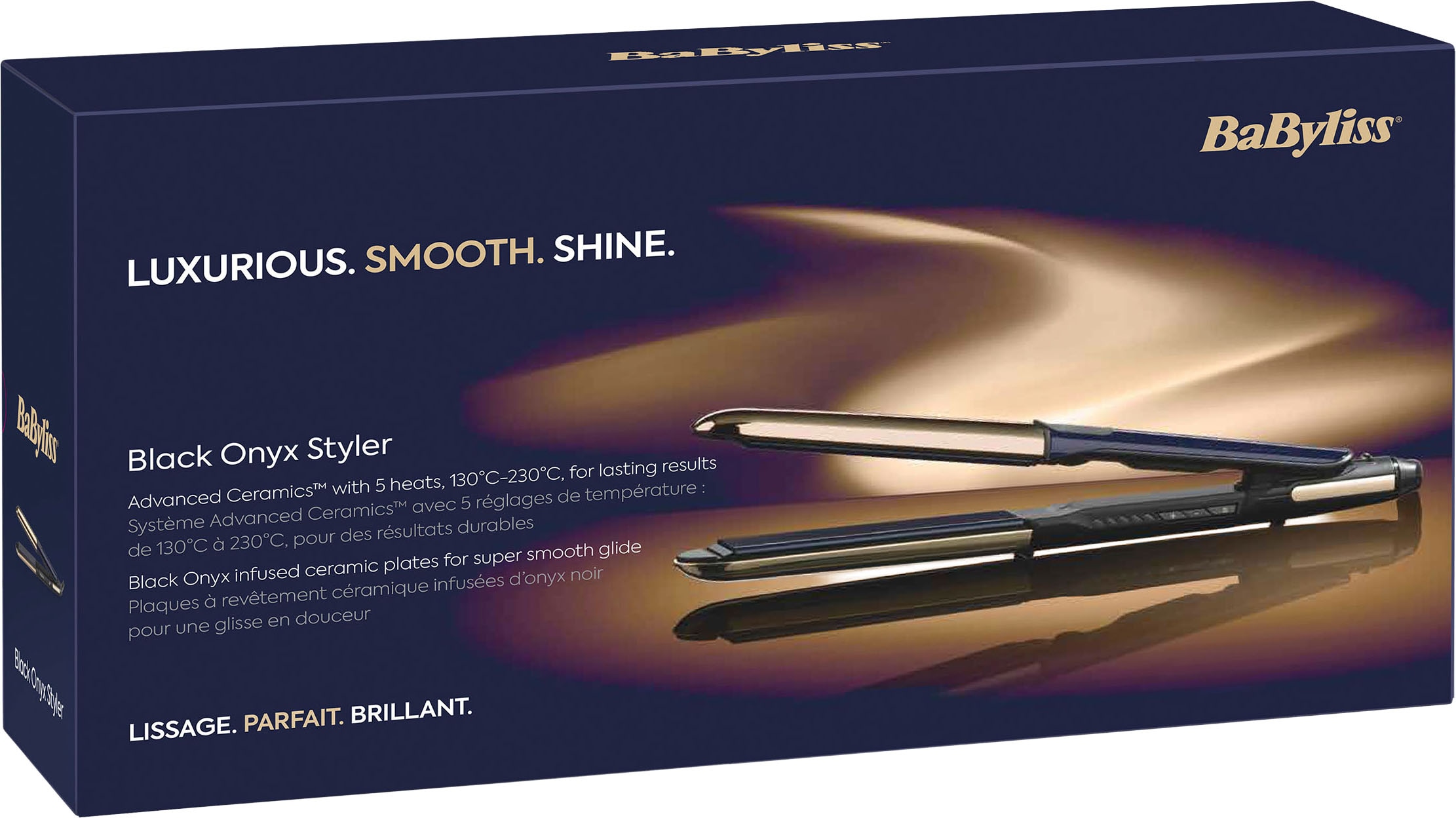 BaByliss Glätteisen »BaByliss Black Onyx Glätteisen 2-in-1 Glätten & Locken, ST484E« Black Onyx Keramik, Ionen-Technologie, 5 Temperaturstufen bis 235 °C