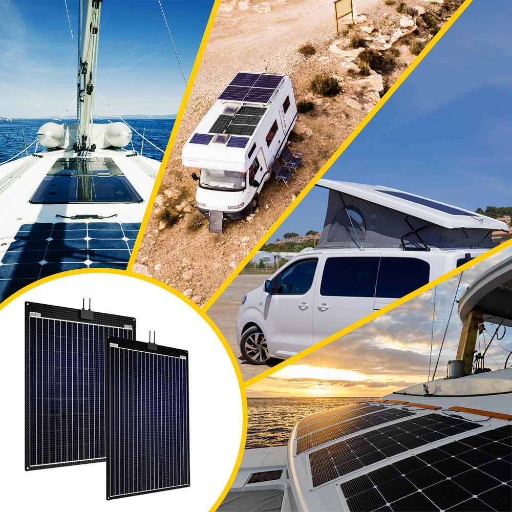 offgridtec Solarmodul »ETFE-AL 100W V2 semi-flexibles 23V Solarpanel«, ETFE-Front