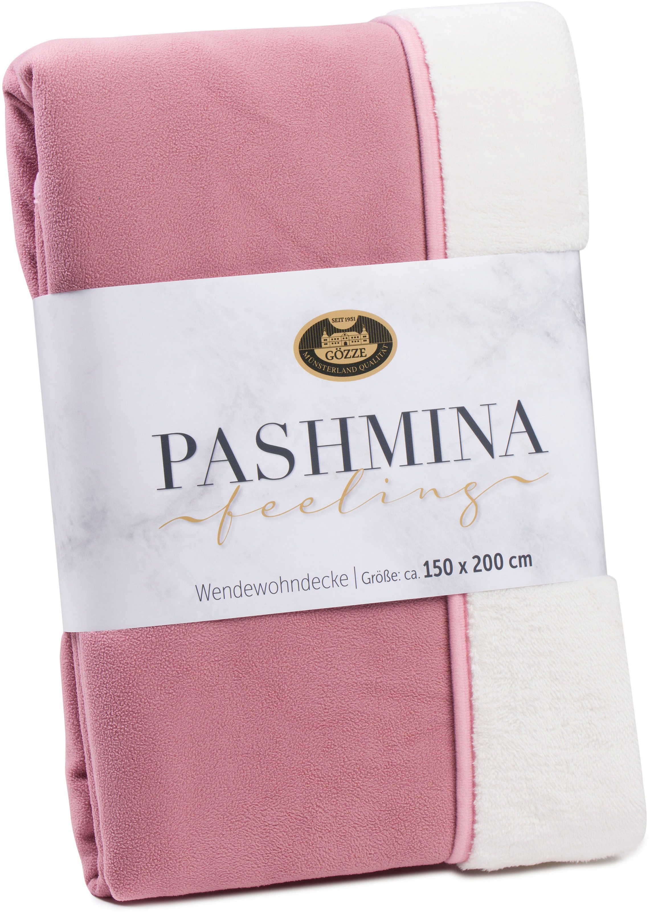 Gözze Wohndecke »Pashmina Wendewohndecke«, flauschig schlichte Unterseite  bequem und schnell bestellen