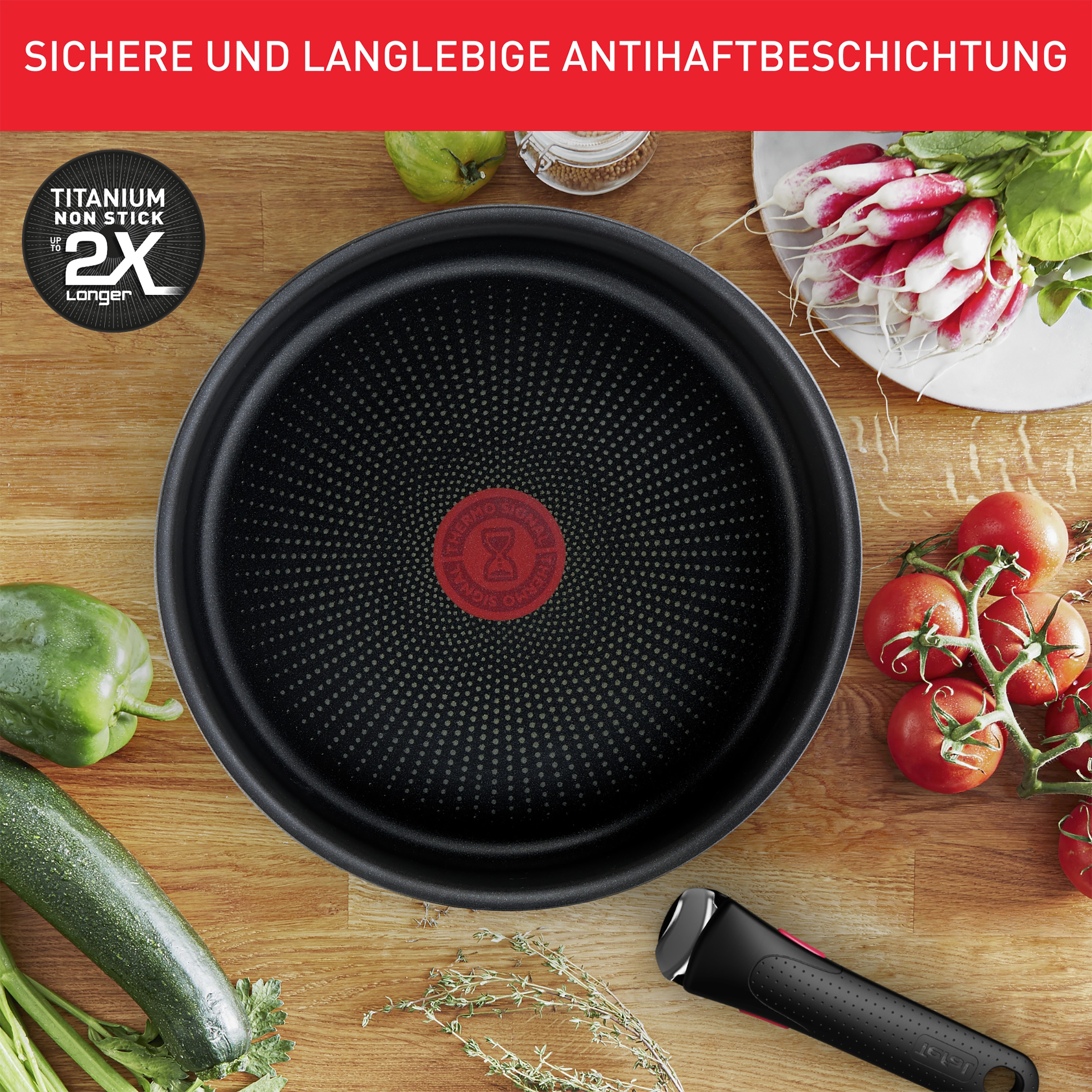 Tefal Topf-Set »Ingenio Emotion« Edelstahl Set, 5 Stk. tlg. abnehmbarer Griff, Antihaftversiegelung, Thermo-Signal, Induktion