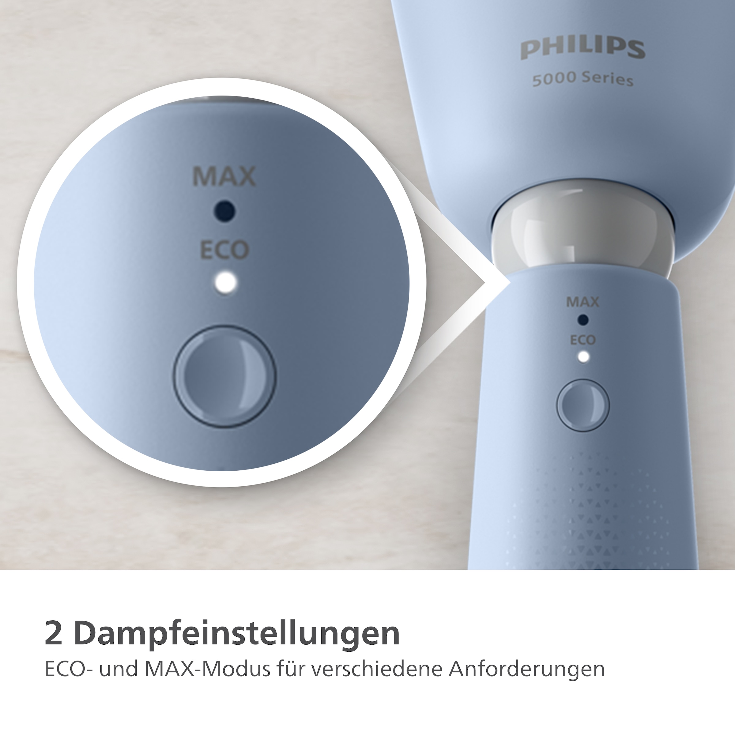 Philips Dampfbürste »STH5020 "Styler", 120 ml abnehmbarer Wassertank, Metallplatte«, 1400 W, Steamer im schlanken Design, 2-in-1 Handschuh und Tasche inkl.