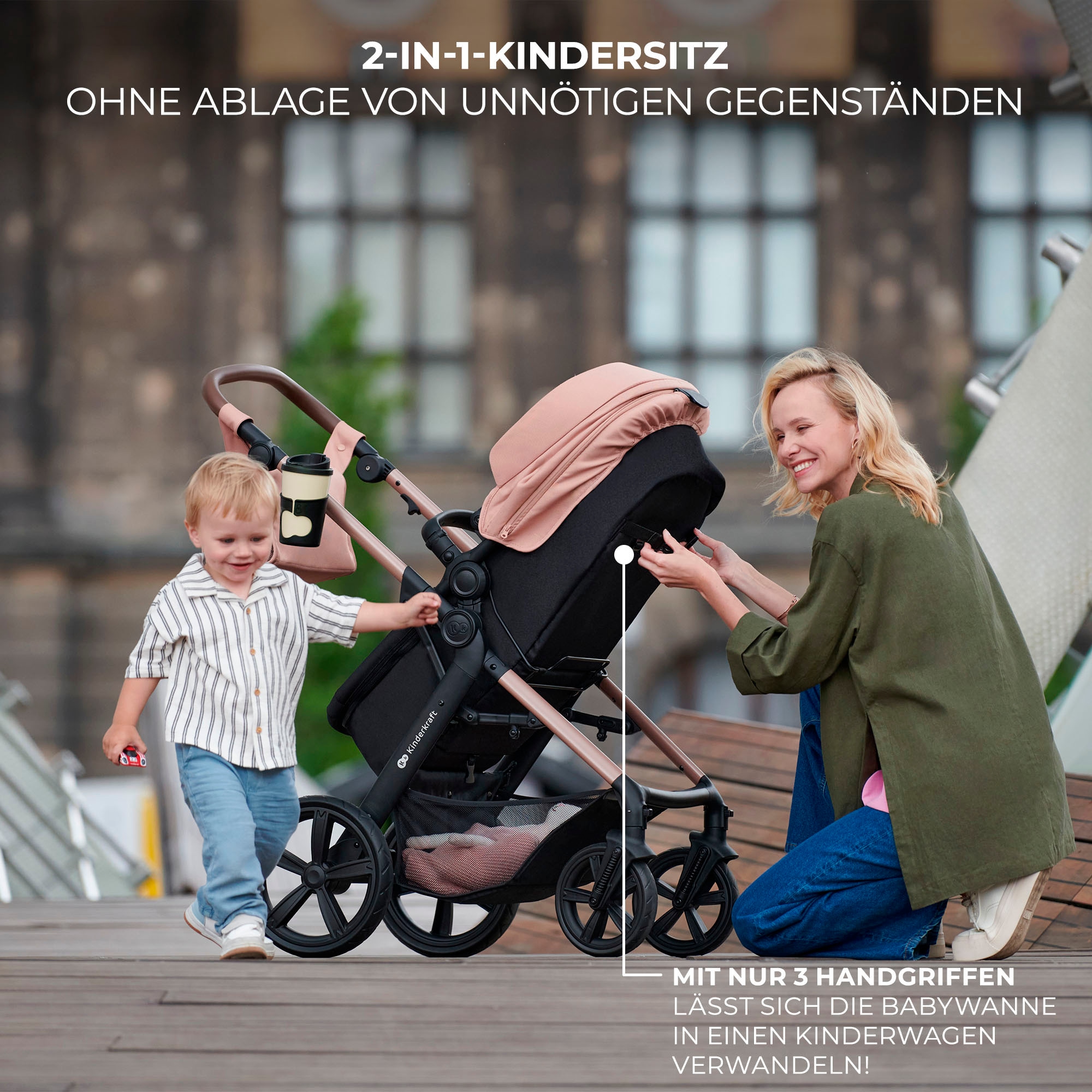 Kinderkraft Kombi-Kinderwagen »MOOV 2 3IN1« 27 kg mit EVA-Rädern