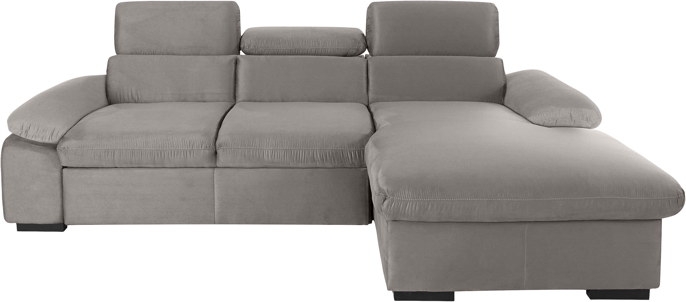 COTTA Ecksofa »Lola L-Form mit Kopfteilfunktion & Hocker«, (Set, mit Hocker), wahlweise mit Bettfunktion, Bettkasten & Armteilverstellung