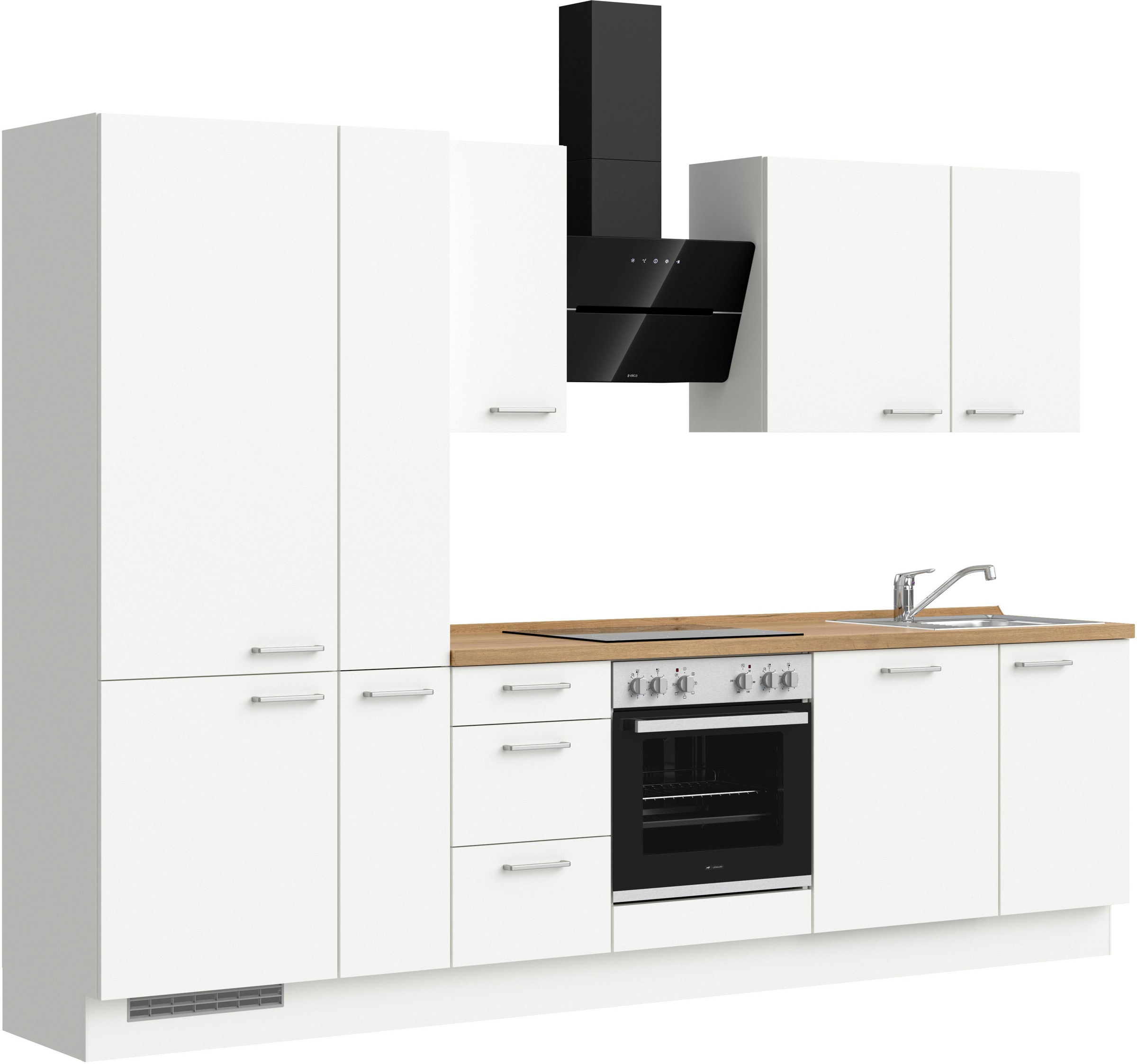 nobilia® Küchenzeile »"Touch II"« vormontiert, Ausrichtung wählbar, Breite 300 cm, wahlw. mit E-Geräten