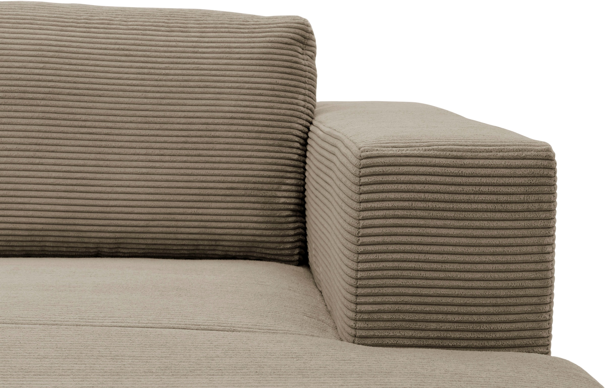 DOMO collection Ecksofa »Modica kompakt und elegant, Breite 244, L-Form«, moderne Optik mit extrabreiter Recamiere, auch in Cord