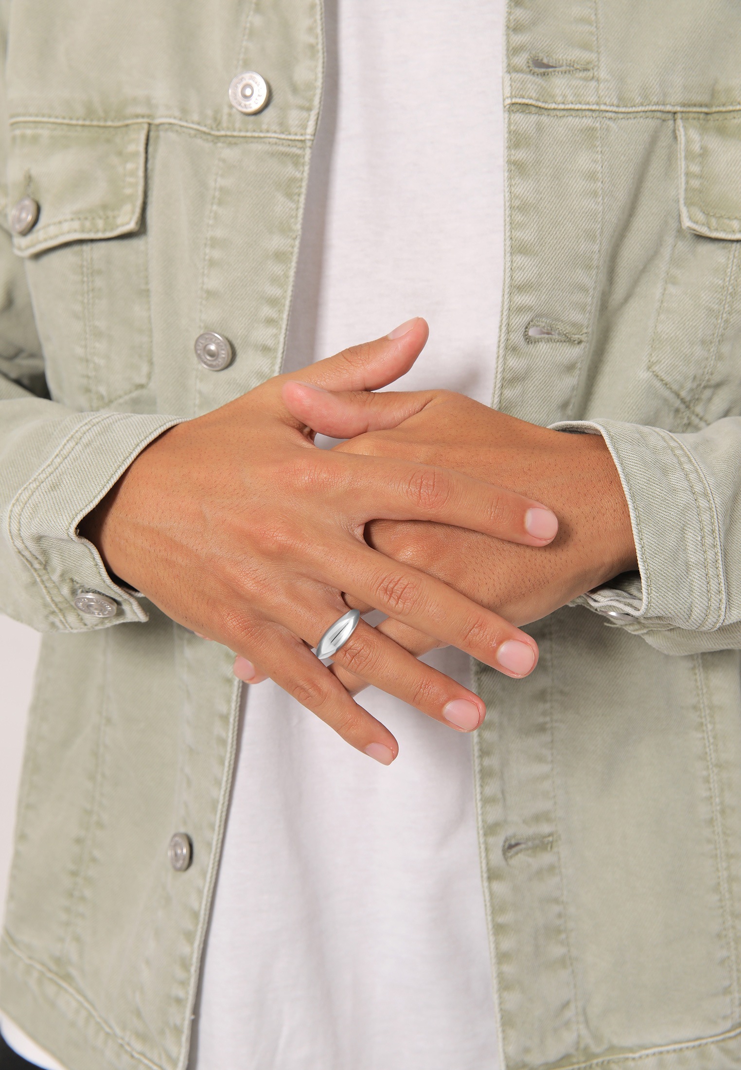 Elli Premium Fingerring »Siegelring Marquise Design 925 Silber rhodiniert«