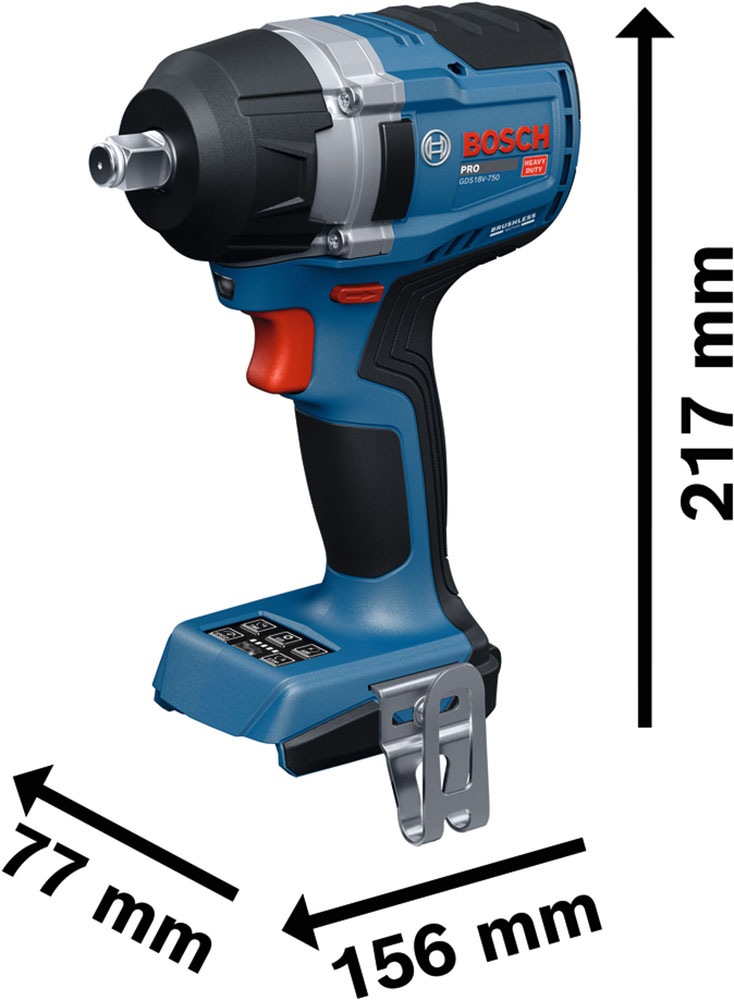 Bosch Professional Akku-Drehschlagschrauber »GDS18V-750, solo, in L-BOXX« Inkl. L-BOXX, ohne Akku, ohne Ladegerät