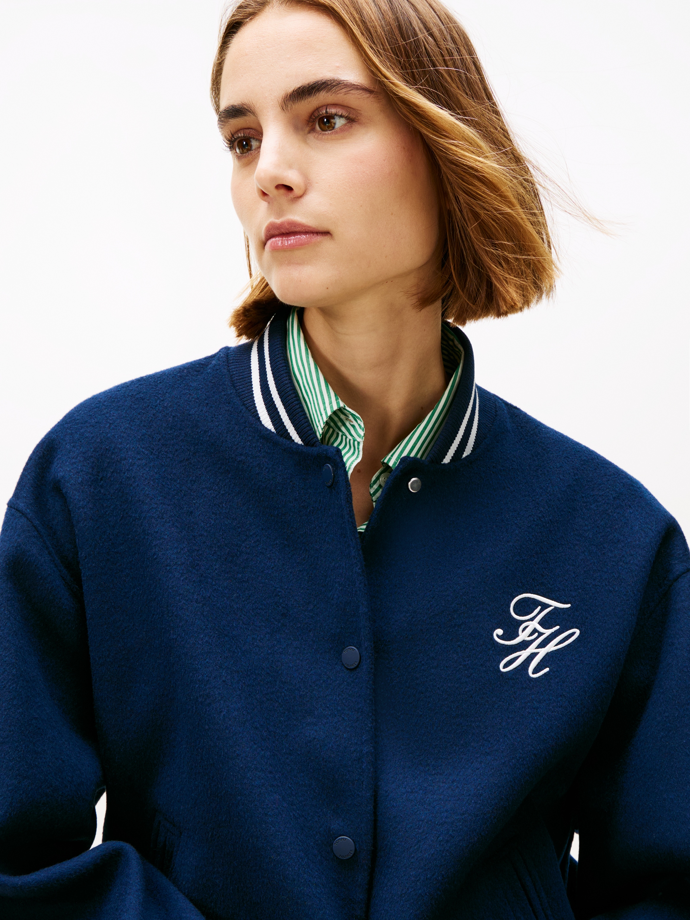 Tommy Hilfiger Bomberjacke »DF WOOL VARSITY BOMBER« mit Wolle