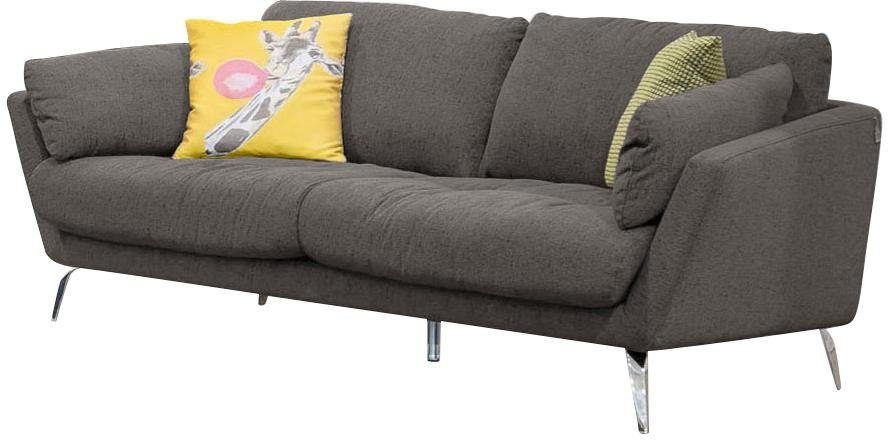 W.SCHILLIG 2-Sitzer »softy«, mit dekorativer Heftung im Sitz, Füße Chrom glänzend