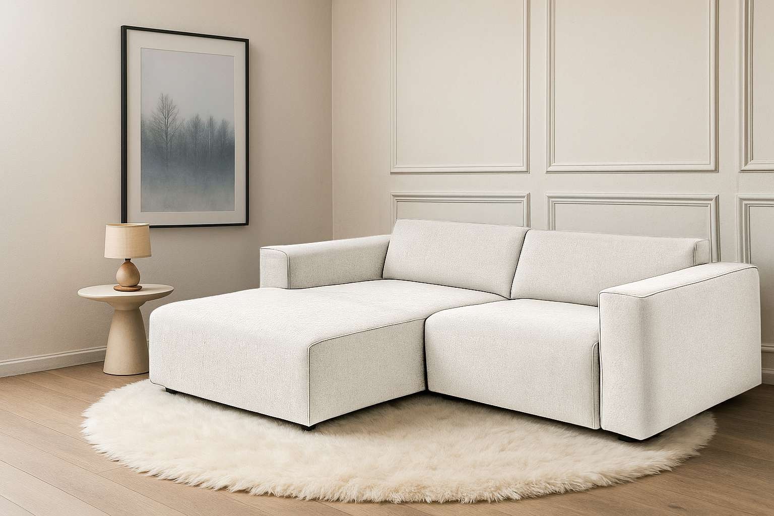 Home affaire Ecksofa »Noord mit Kedernaht, Breite 234 cm, L-Form« Cord, Str günstig online kaufen