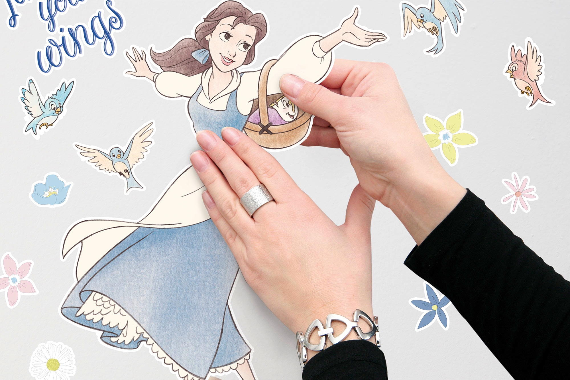 Komar Wandtattoo »Belle find your Wings - Größe 50 x 70 cm«, (34 St.), selbstklebend, Wandsticker, Kinderzimmer