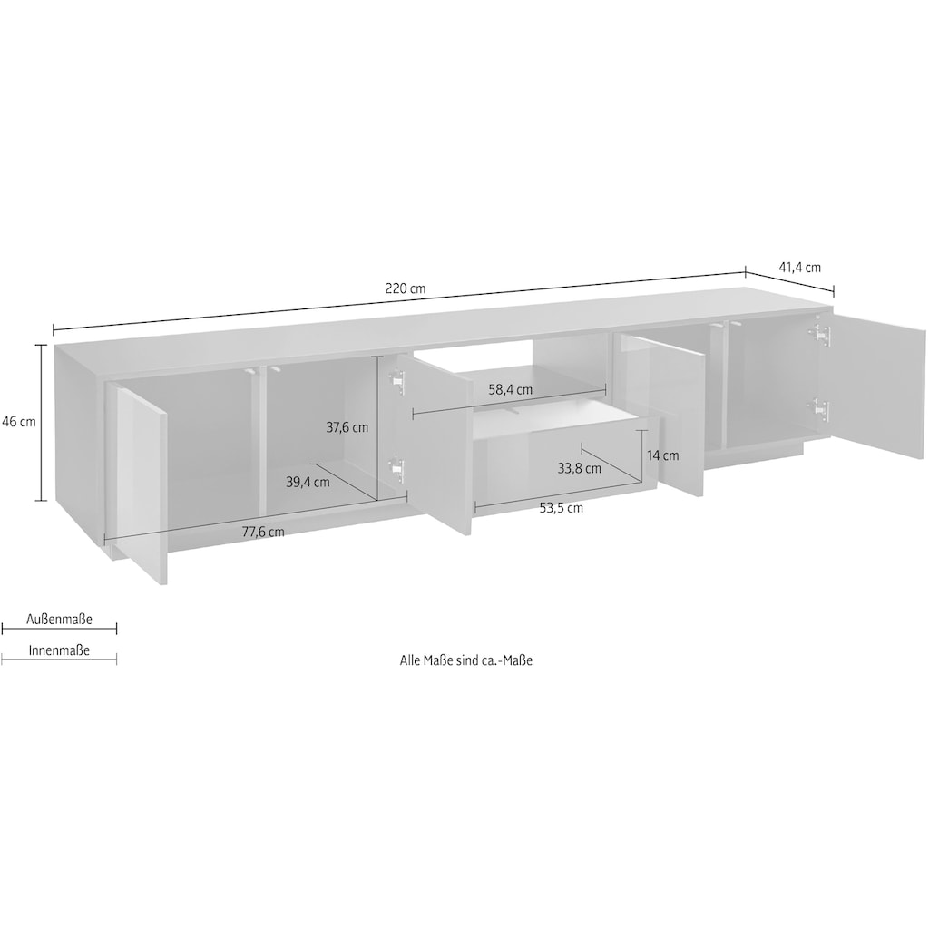 INOSIGN TV-Board »bloom«, Breite ca. 220 cm