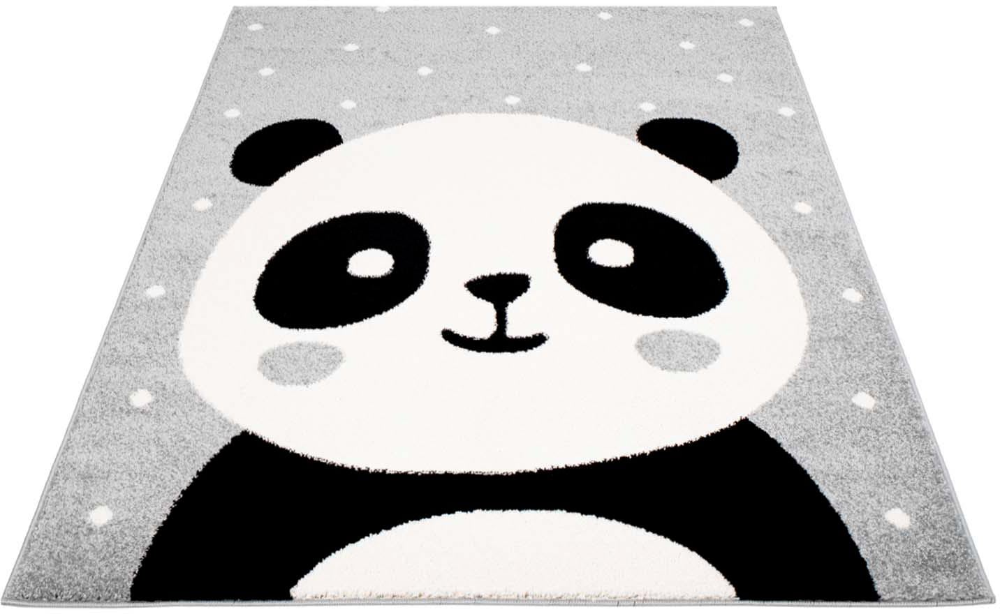 Carpet City Kinderteppich »Bubble Kids 1334«, rechteckig, 11 mm Höhe, Spielteppich, Panda-Bär, Weicher Flor, Pflegeleicht, Kinderzimmer