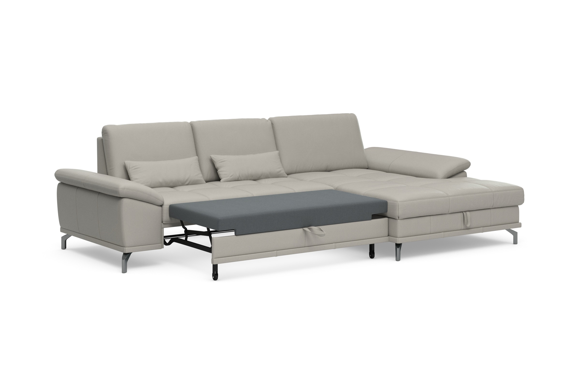 Places of Style Ecksofa Costello, mit Sitztiefenverstellung und Armlehnfunktion, incl. 3 Nierenkissen