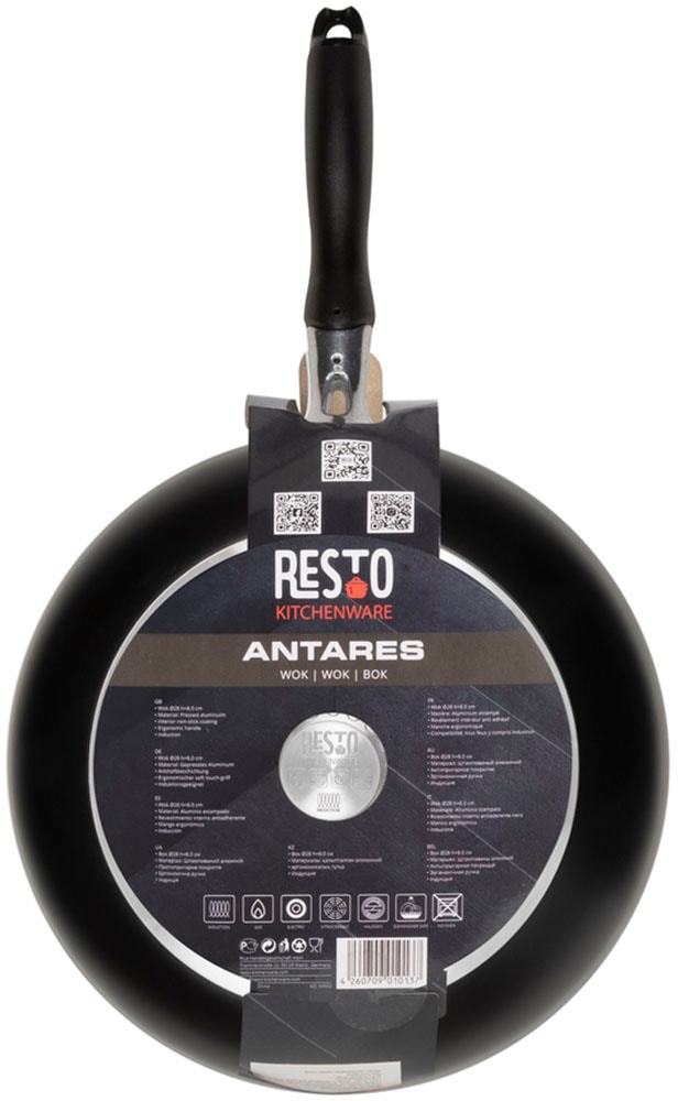 RESTO Kitchenware Wok »Antares, Bratpfanne antihaftbeschichtet und spülmaschinenfest«, Aluminium, (1 tlg.), Induktion, für alle Herdarten geeignet