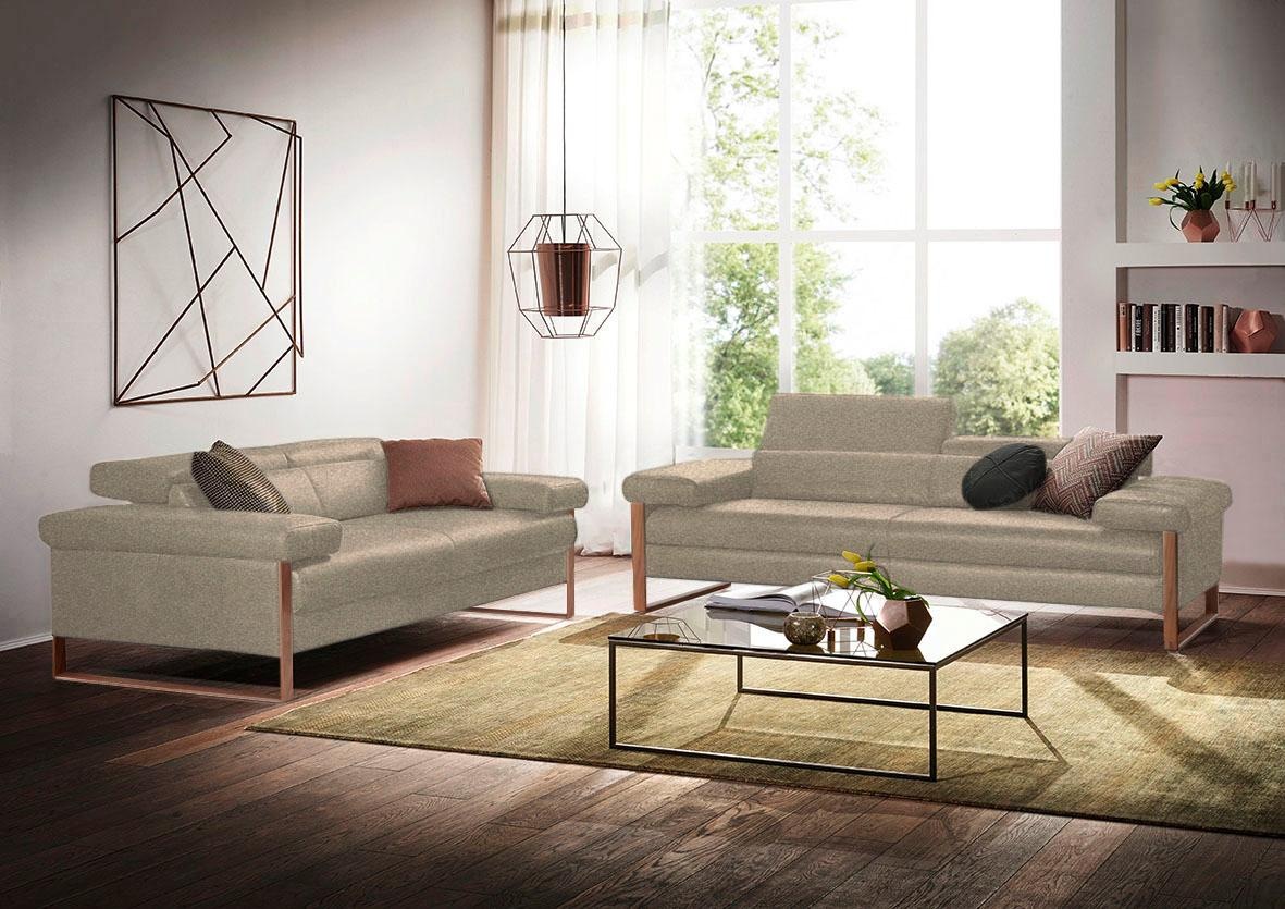 W.SCHILLIG 2,5-Sitzer »finn«, German Design Award 2016, Fußgestell Nussbaum natur, Breite 230 cm