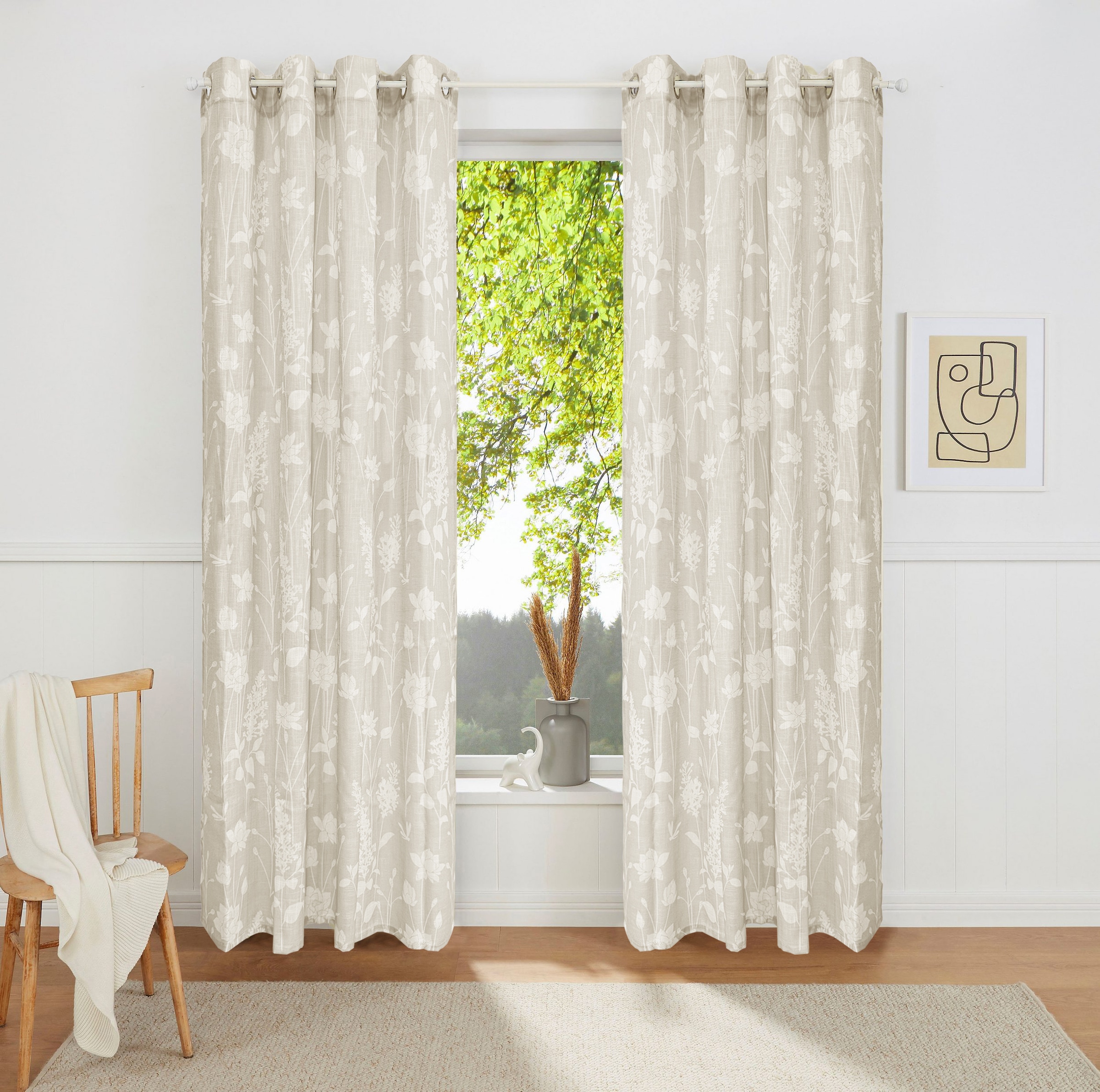 OTTO home Gardine »Linnah« Ösen 1 Stk. tlg. halbtransparent, strukturiert, günstig online kaufen