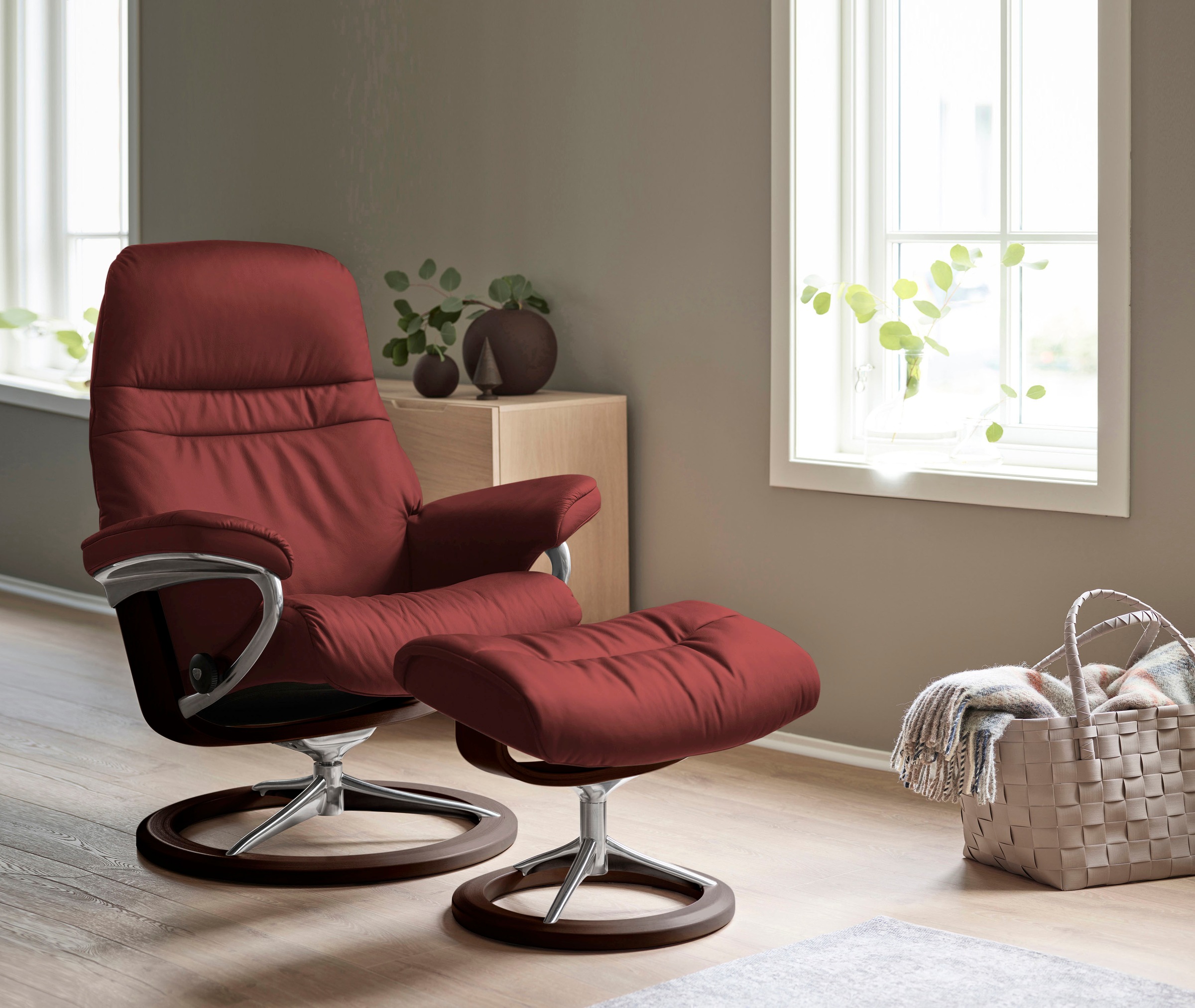 Stressless® Relaxsessel »Sunrise« Relaxsessel mit Hocker, mit Signature Bas günstig online kaufen