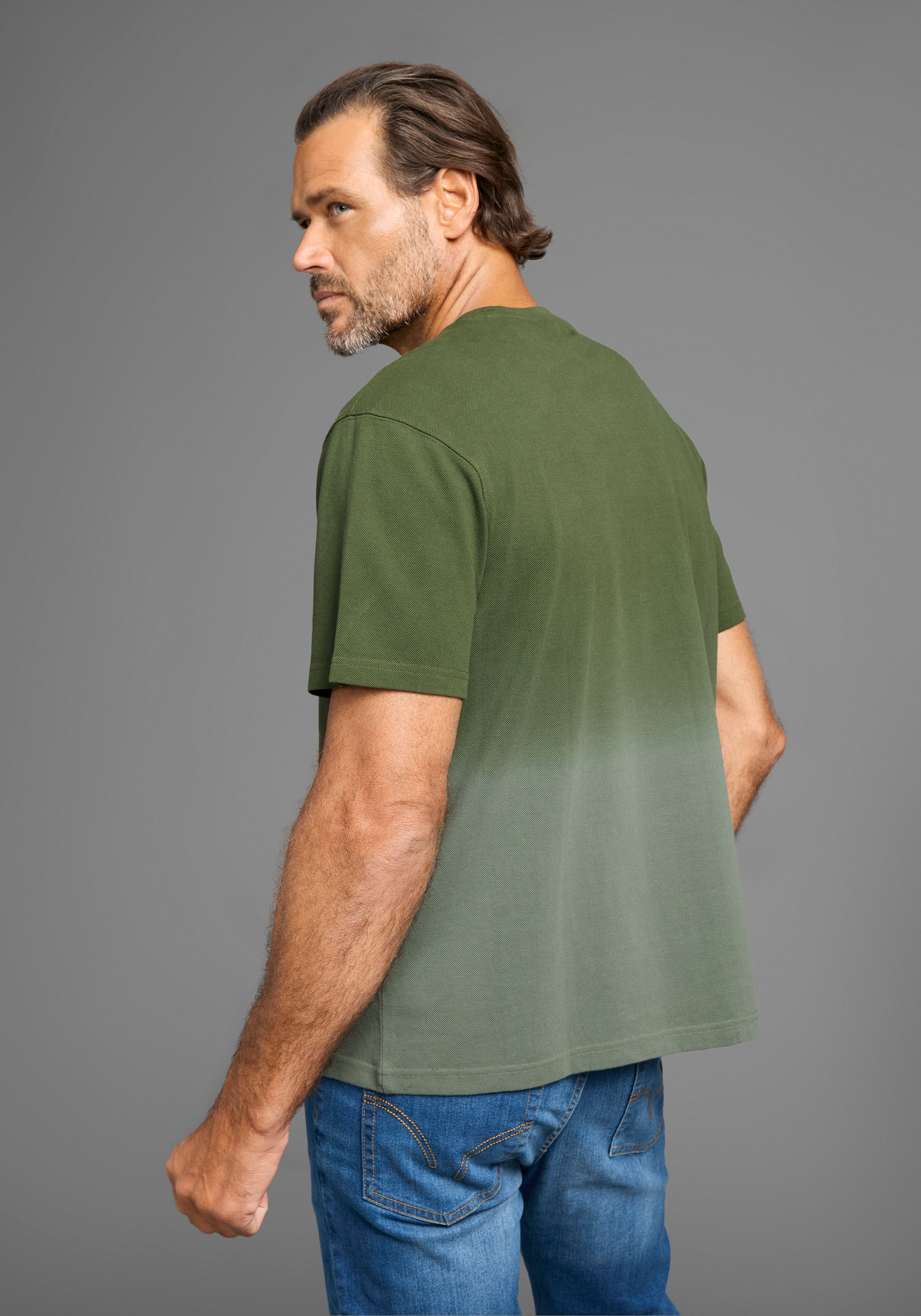 Man's World T-Shirt, Kurzarm, Regular Fit, unifarben, Rundhalsausschnitt