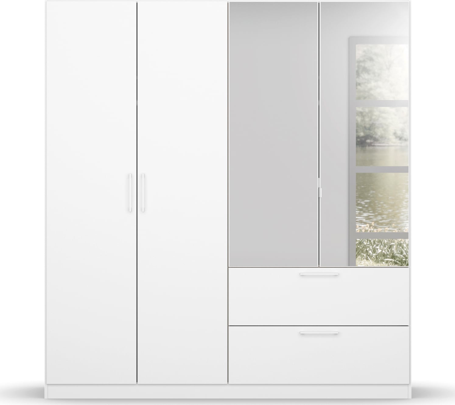INOSIGN BY RAUCH Drehtürenschrank »Kleiderschrank Schrank Garderobe Wäscheschrank CHALLENGER«, mit Spiegeltüren und geräumigen Schubladen MADE IN GERMANY