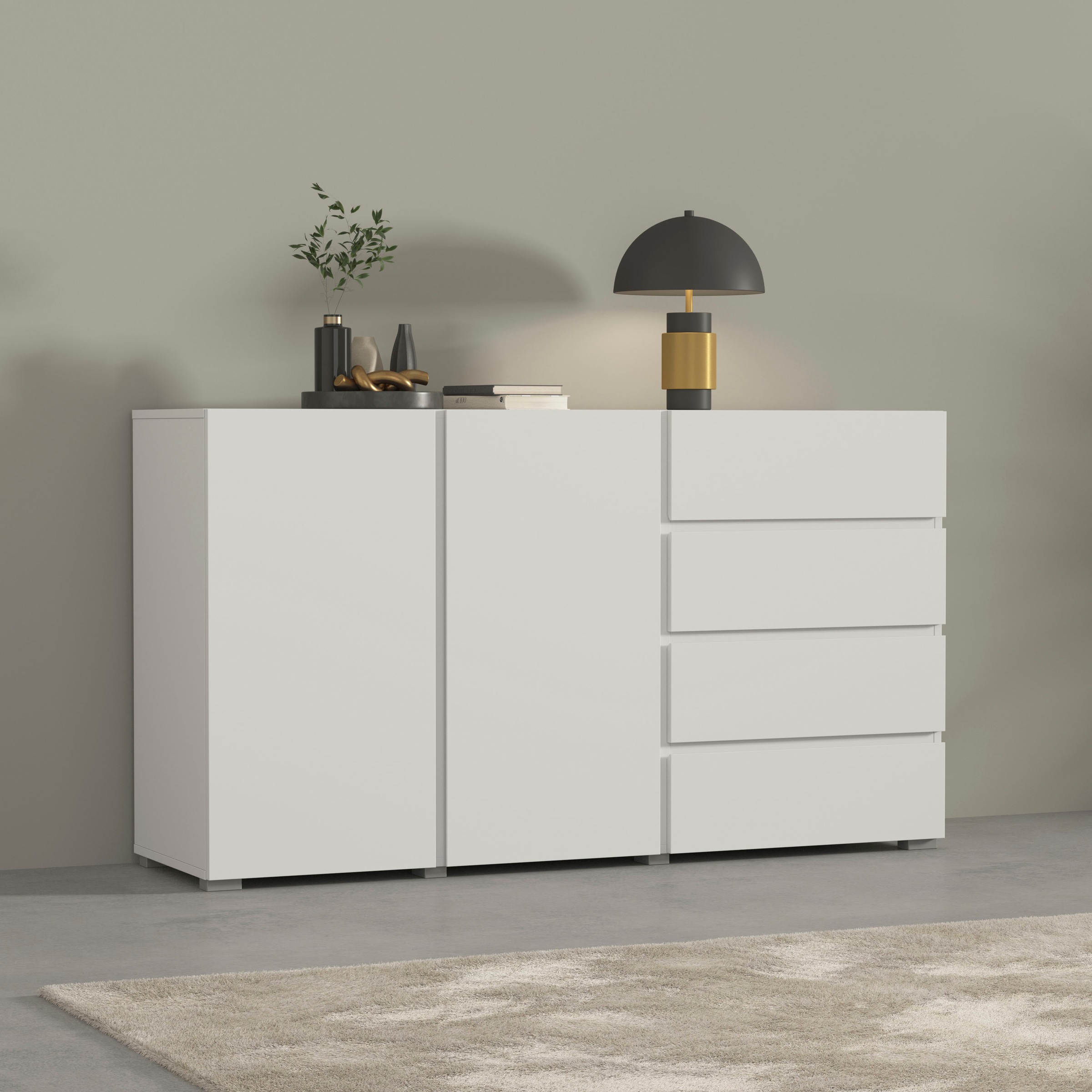 INOSIGN Sideboard »Metric,Breite 138 cm, grifflose Kommode 2 Türen/4 Schubk günstig online kaufen