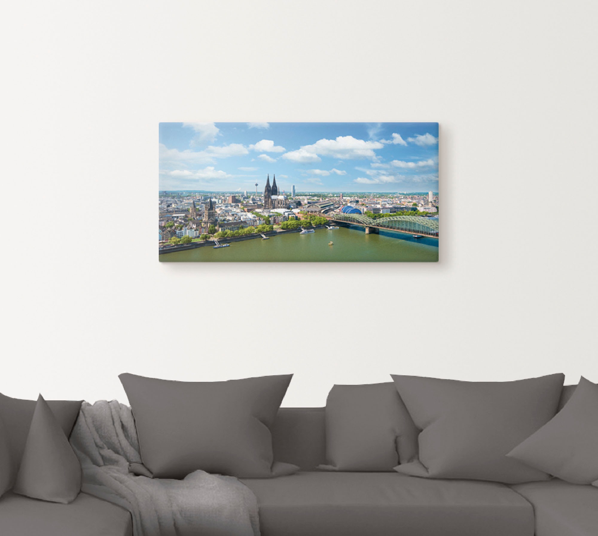 Artland Leinwandbild »Köln Rheinpanorama«, Deutschland, (1 St.), auf Keilrahmen gespannt