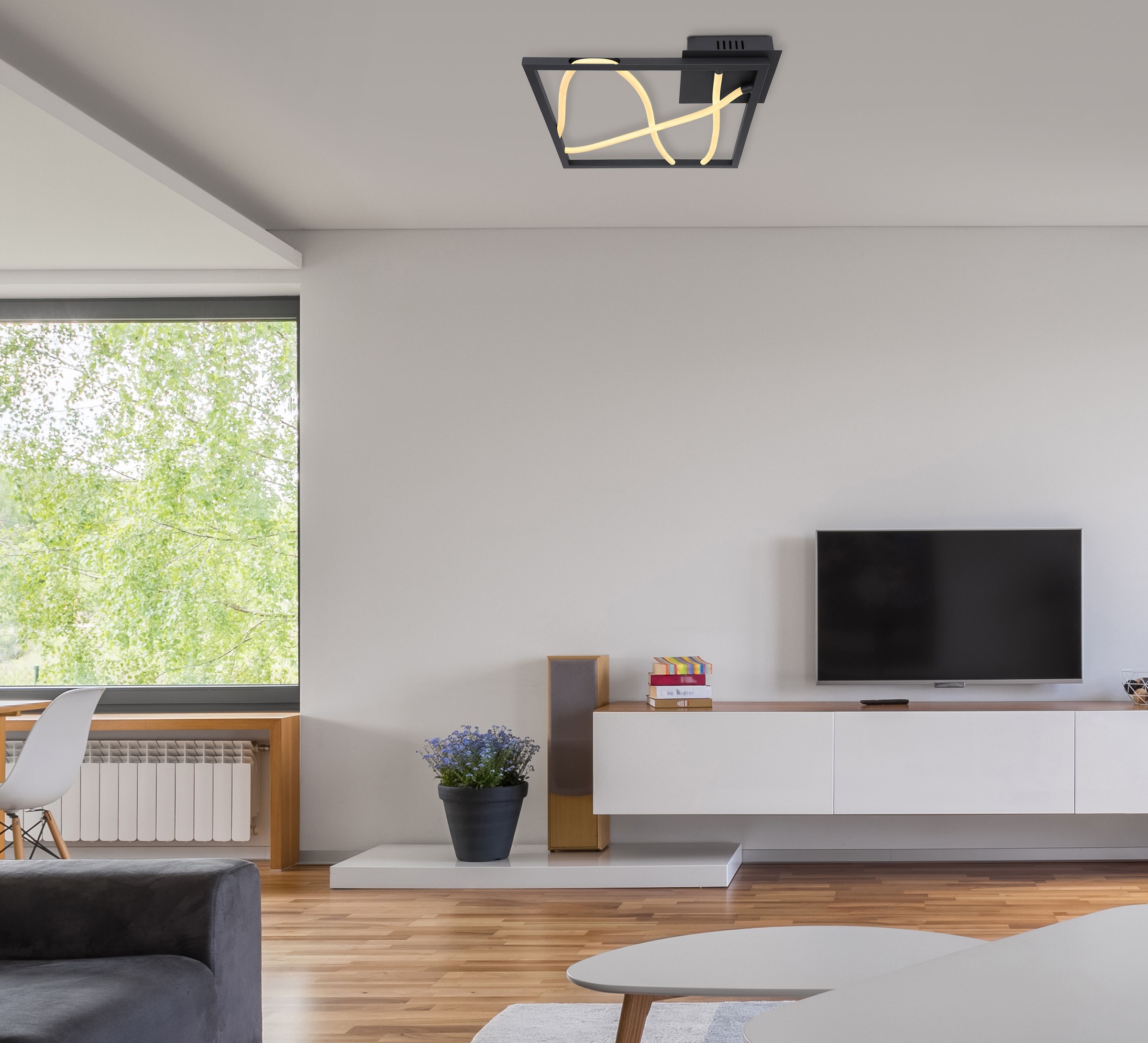 GLOBO LIGHTING LED Deckenleuchte »KAIA« LED-Modul Warmweiß Deckenlampe/Wohnzimmer/Schlafzimmer/modern