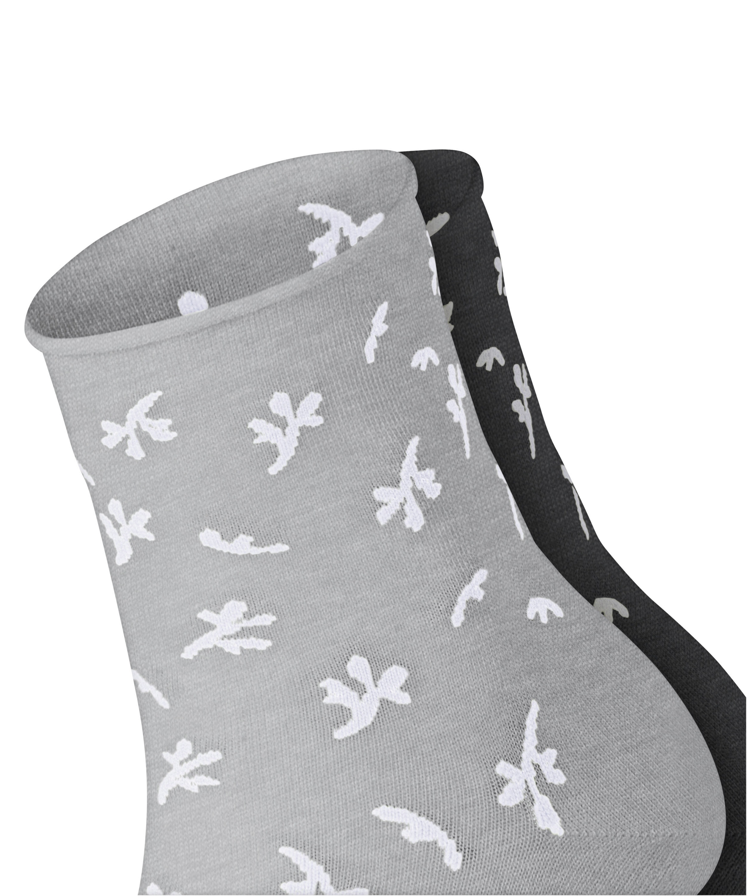 Esprit Kurzsocken »Twig« 2 Paar,  mit kleinem Rollrand, florales Muster