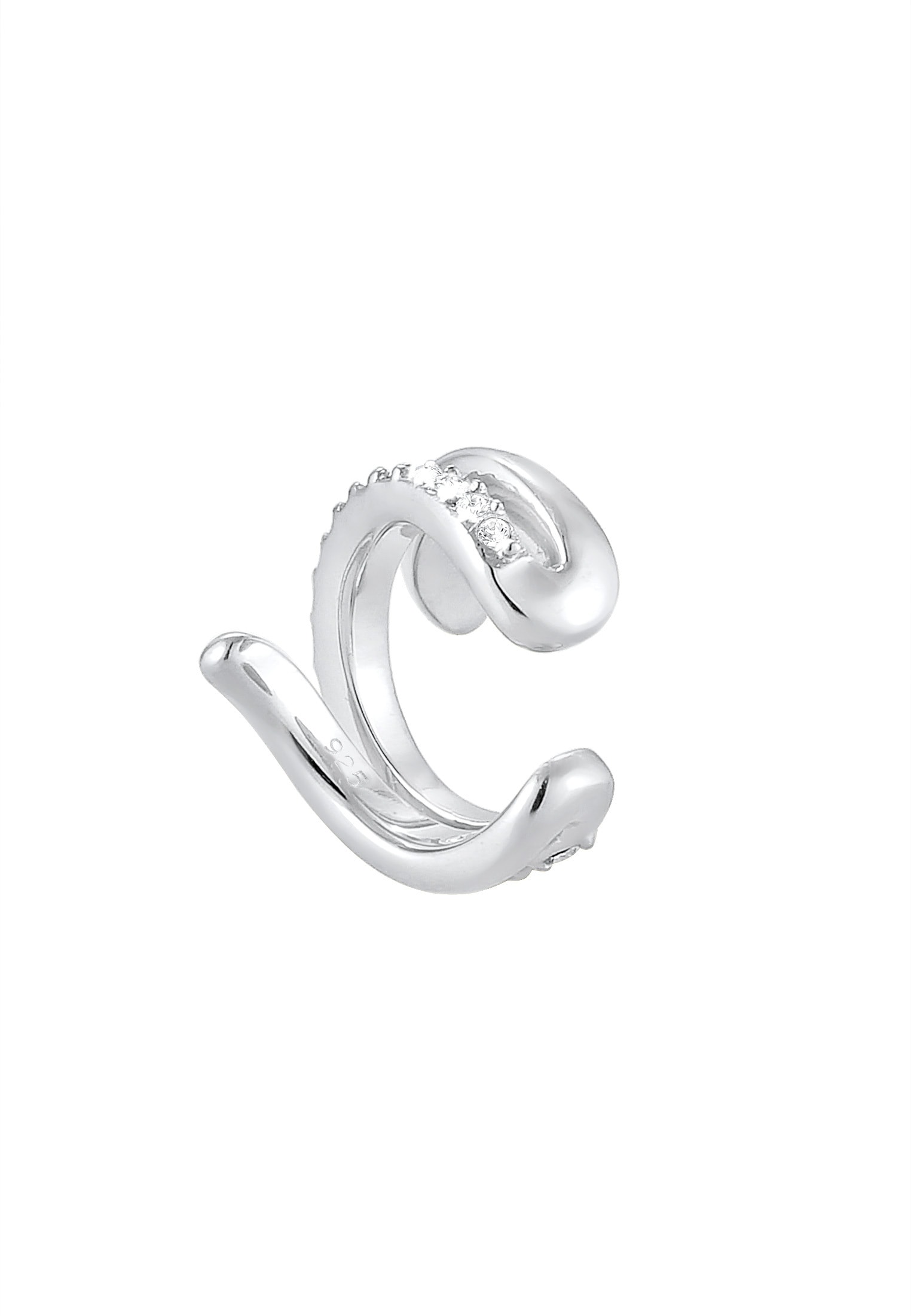 Elli Single-Ohrhaken »Single Earcuff Twisted Kristalle Weiß 925 Sterling Silber«