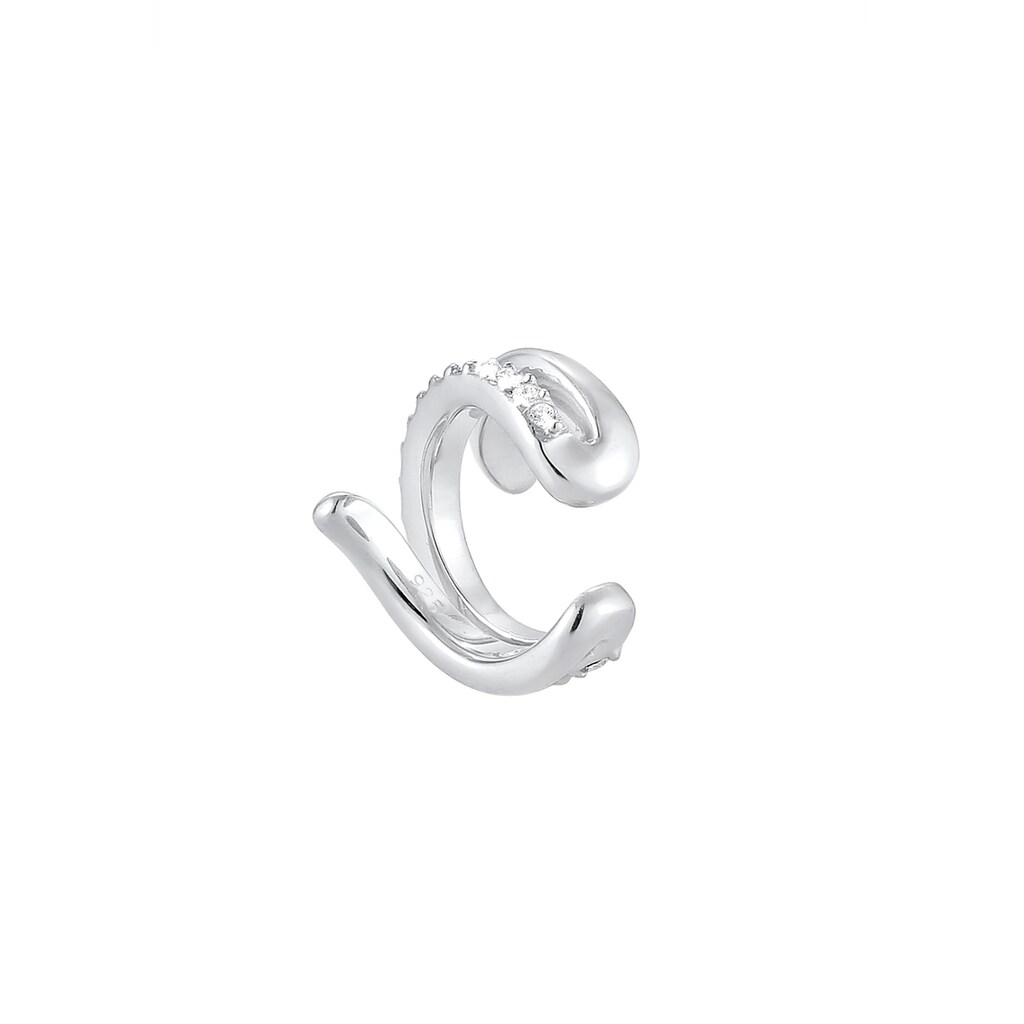 Elli Single-Ohrhaken »Single Earcuff Twisted Kristalle 925 Silber«