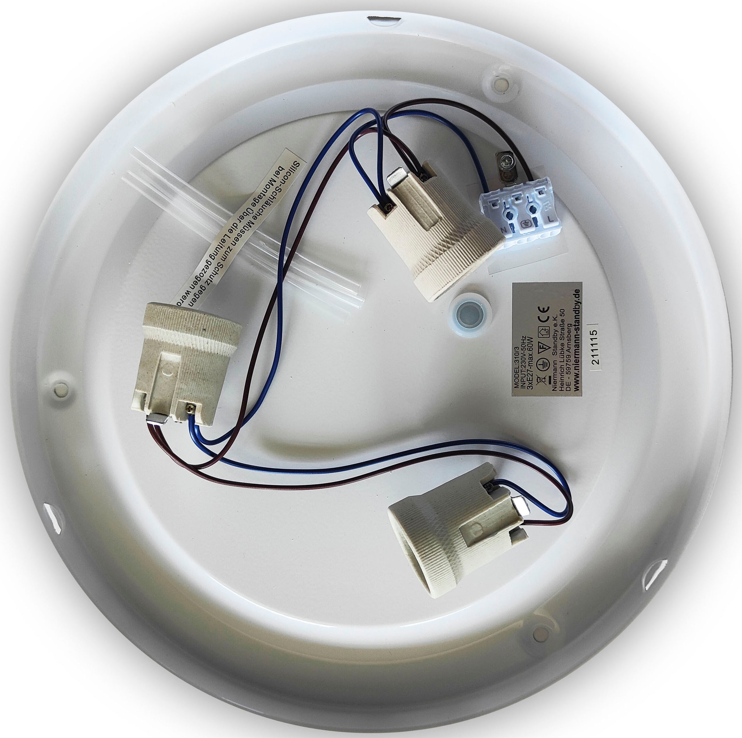 niermann Deckenleuchte »Nurglasleuchte Opal matt, HF Sensor«, 3 flammig, Le günstig online kaufen