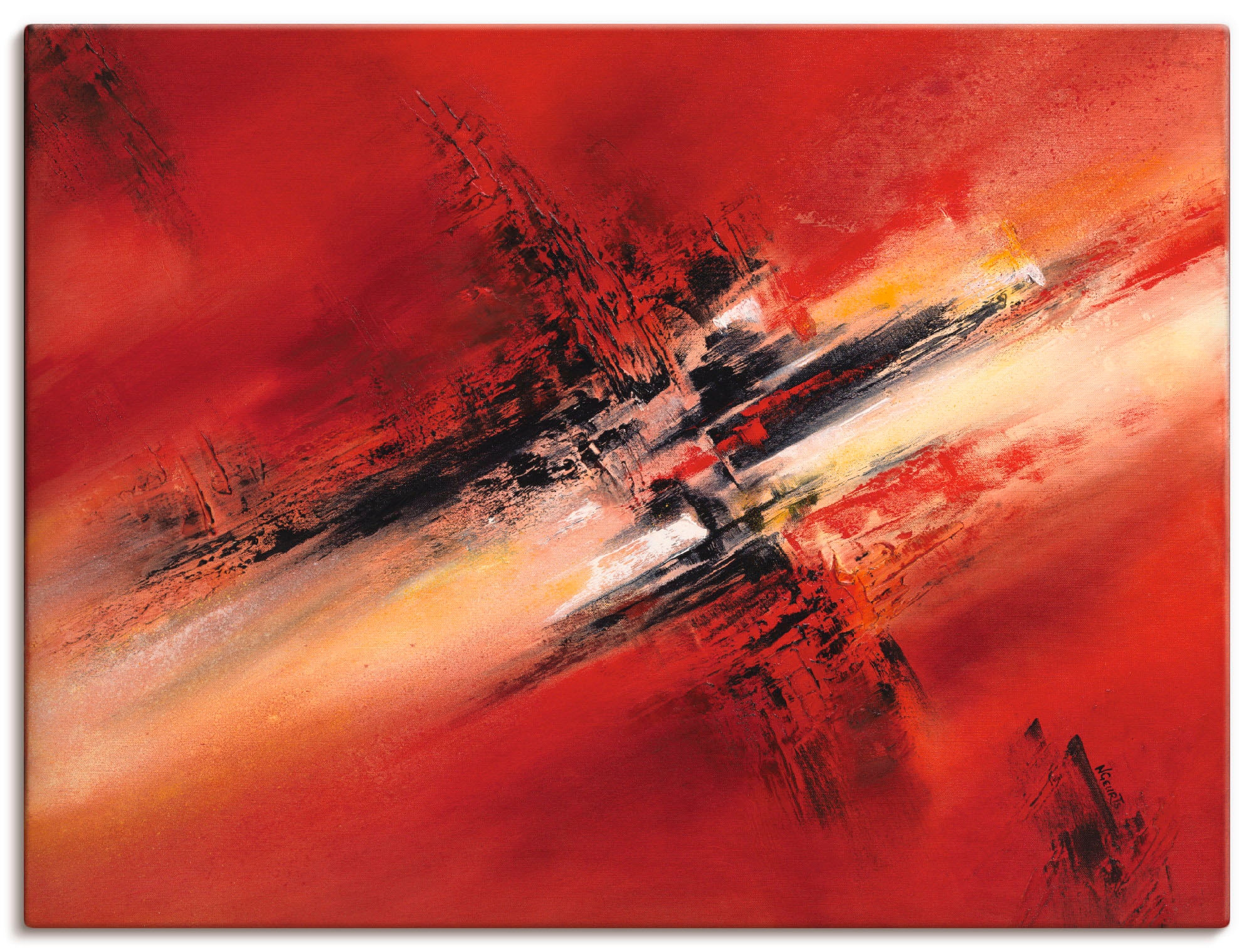 Leinwandbild ARTLAND "Zerstreutheit II", rot (farbe bild(er): rot), B:60cm H:45cm, Bilder