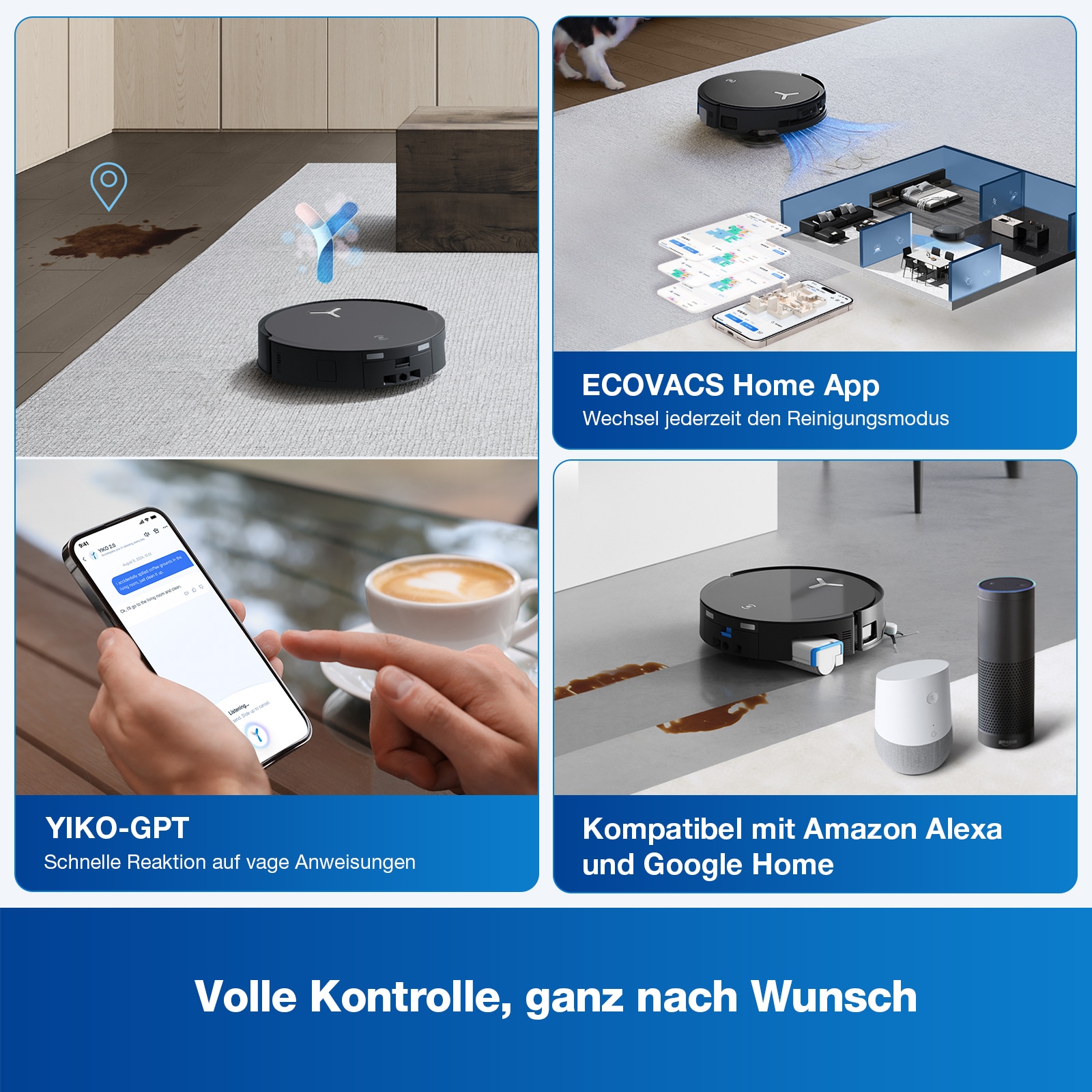 ECOVACS Saugroboter »ECOVACS DEEBOT X8 OMNI«, 18.000 Pa, OMNI-Station mit 75° Mopp-Waschen, OZMO ROLLER Wischen