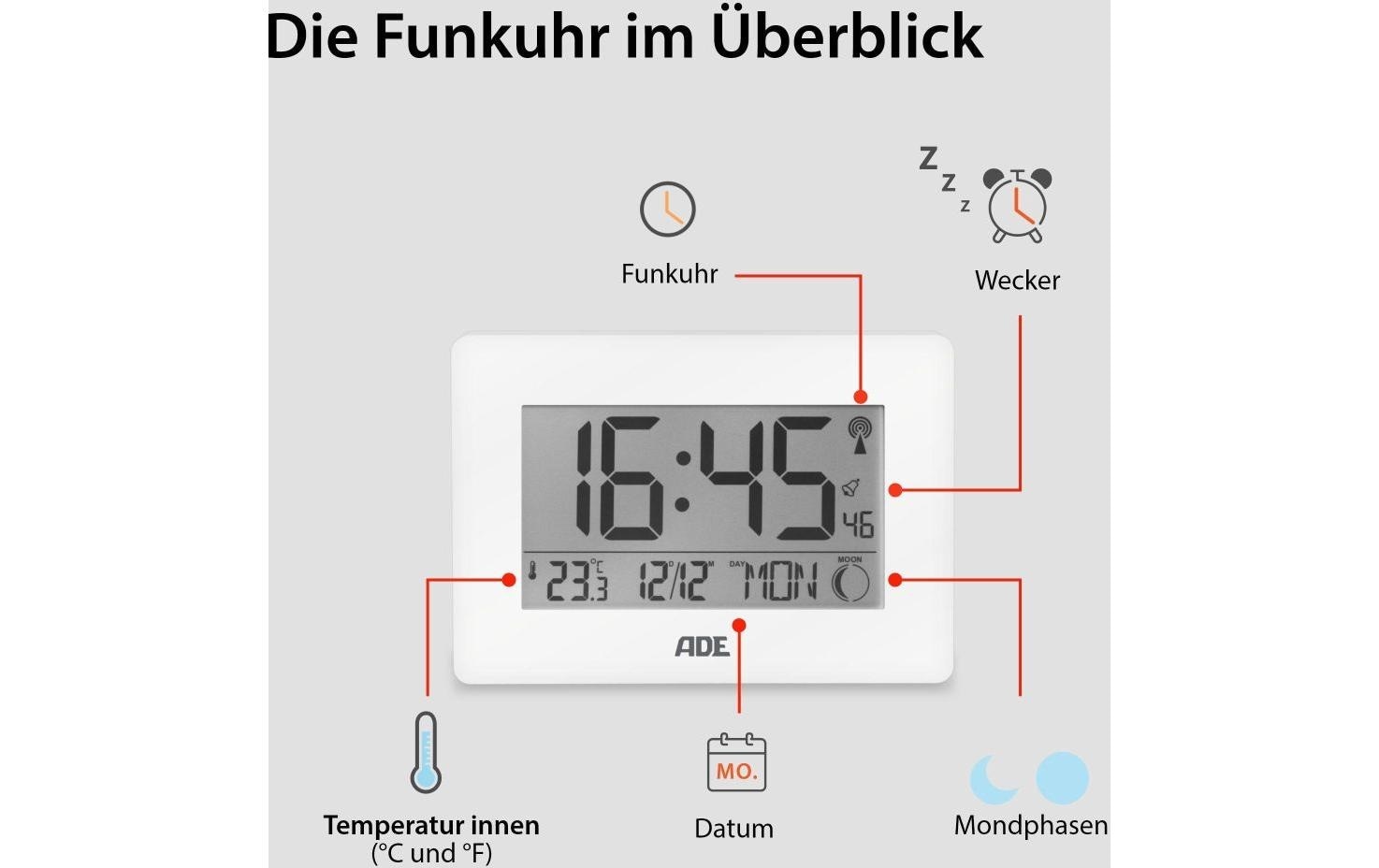 ADE Funkwecker »XXL-Ziffern«