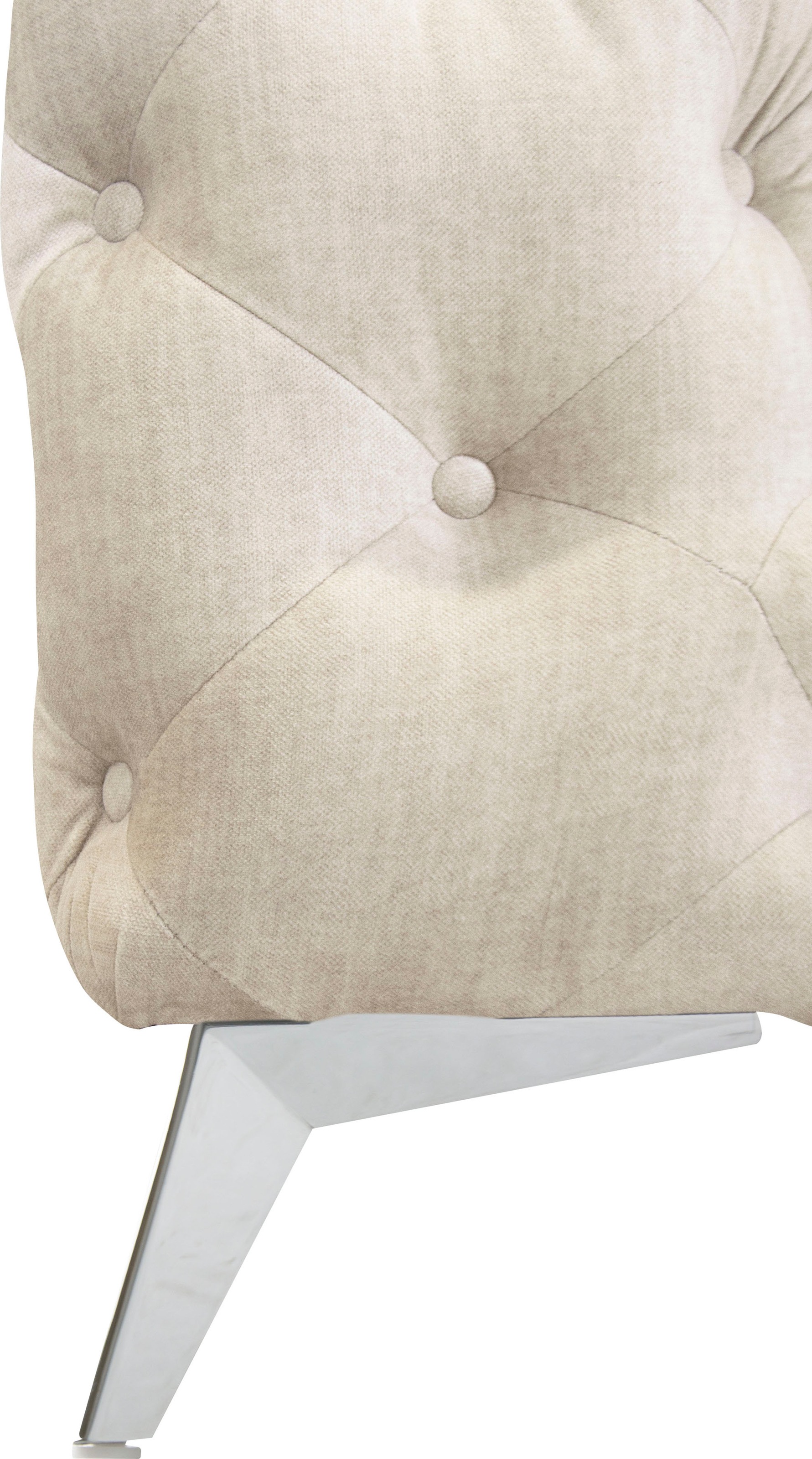 Leonique Chesterfield-Sofa »Ecksofa GLYNIS L-Form mit Wellenunterfederung, Maße B/T/H 264/204/75cm«, aufwändige Knopfheftung, moderne Chesterfield Optik, Fußfarbe wählbar
