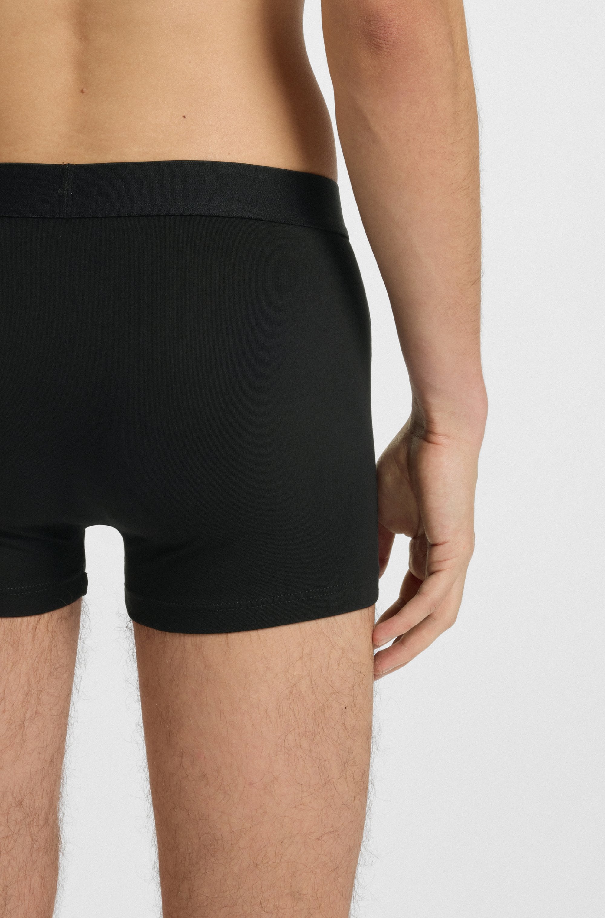 HUGO Underwear Trunk, (Set, 3 St.), mit kontrastfarbenen Logobadge