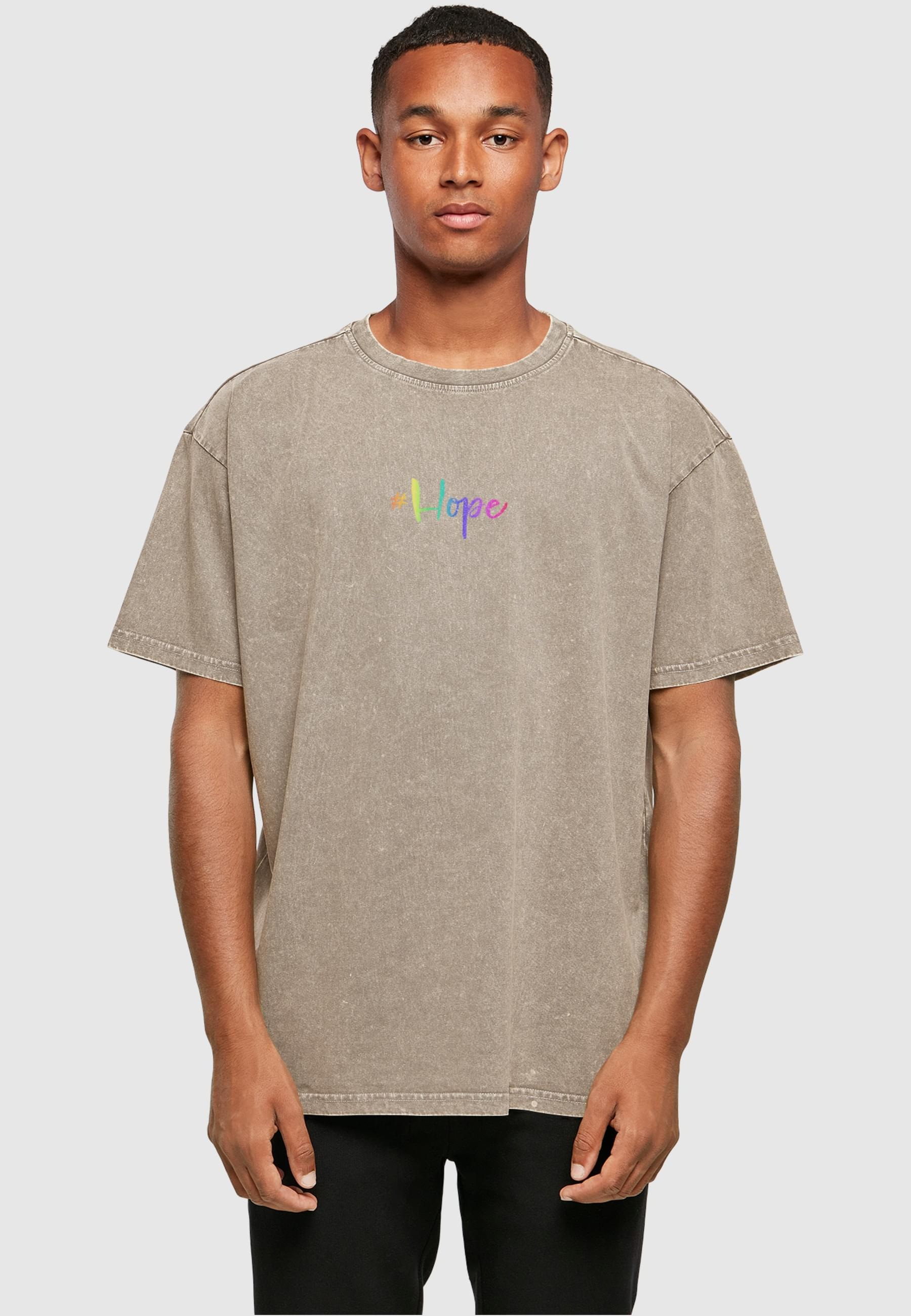 Merchcode T-Shirt »Merchcode Herren Hope Rainbow Acid Washed Heavy Oversized Tee« 1 Stk.
