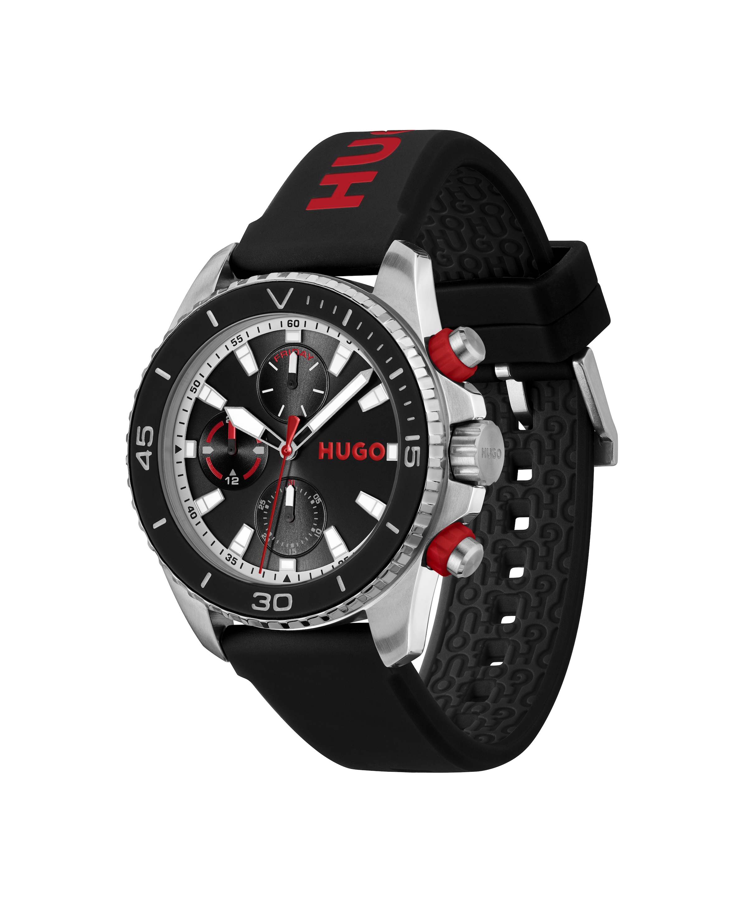 HUGO Multifunktionsuhr »#DIVE«, Quarzuhr, Armbanduhr, Herrenuhr, Silikonarmband, analog