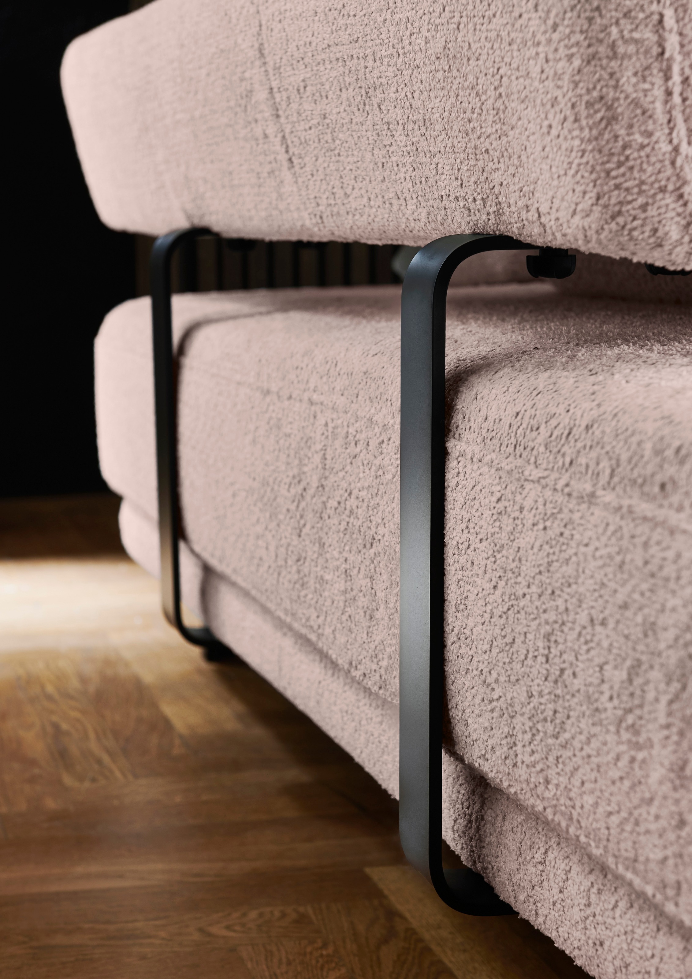 HUKLA Ecksofa »HU-HP18064 L-Form«, (Set), Optional mit motorischer Vorziehbank, stylische Reling