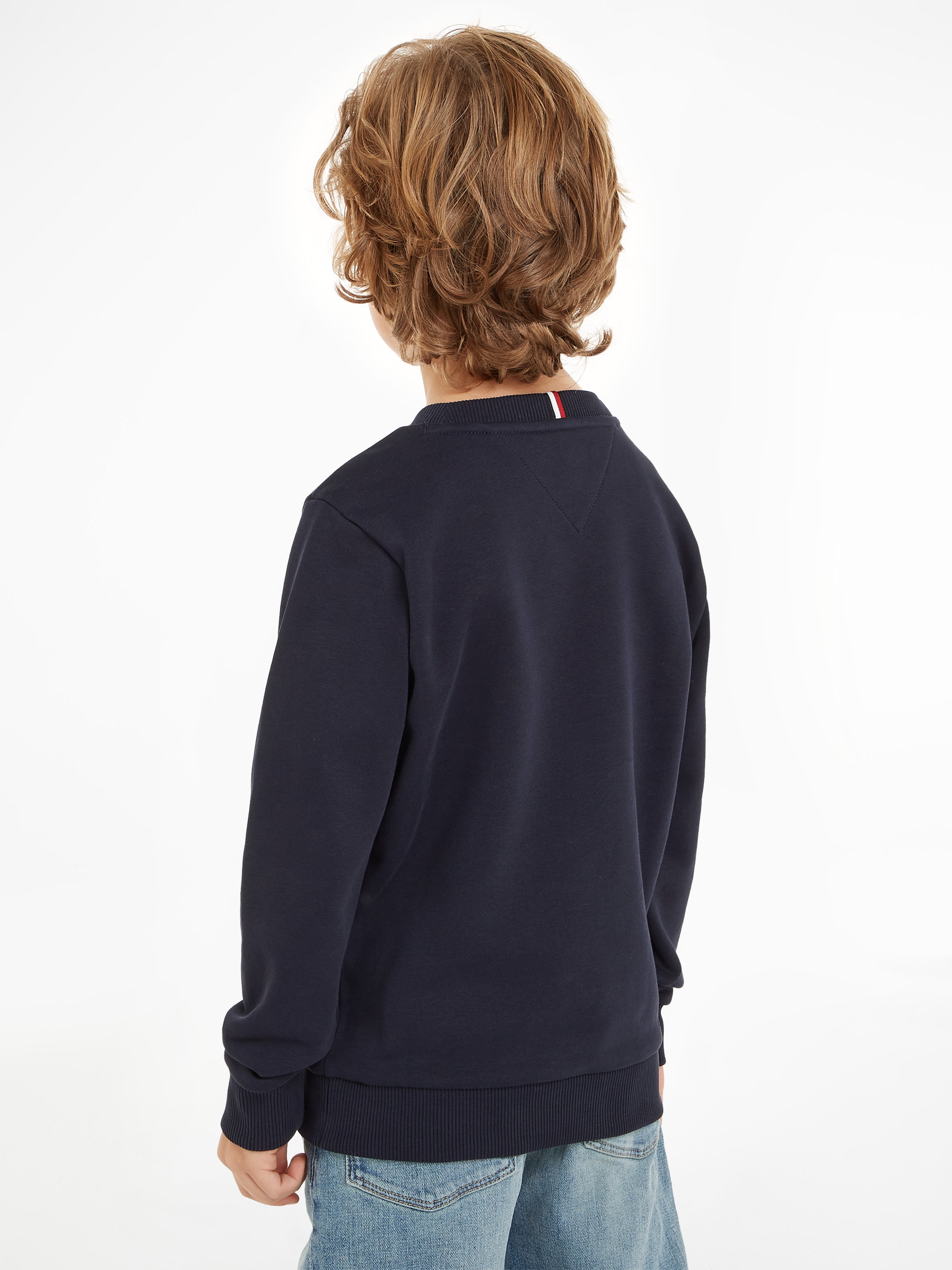 Tommy Hilfiger Sweatshirt »MONOTYPE FLOCK REG SWEATSHIRT«, Kinder bis 16 Jahre mit Logoschirftzug