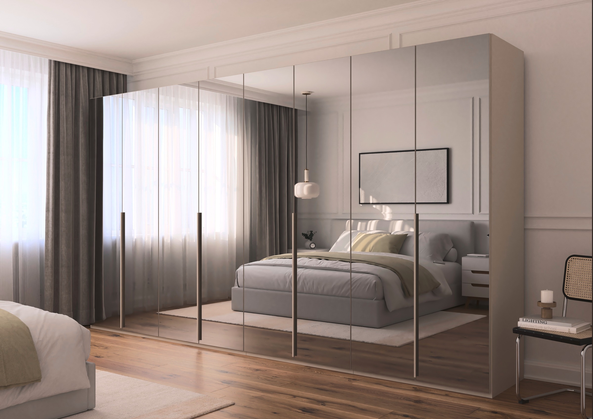 LeGer Home by Lena Gercke Kleiderschrank »Schrank Garderobe Ankleide Schlafzimmer Flur Serina«, (in 3 verschiedenen Ausstattungen BASIC/CLASSIC/PREMIUM), in 6 Breiten (101 - 401 cm) mit Front Glas oder Dekor MADE IN GERMANY