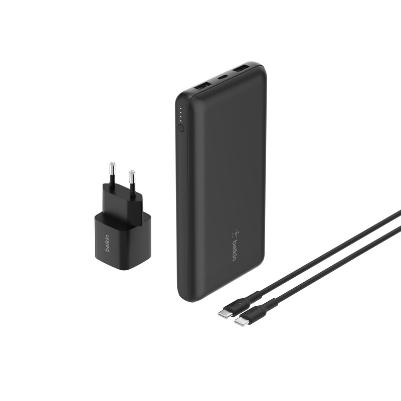 BELKIN Powerbank »BoostCharge Power-Set 20K« BOOST CHARGE Power-Set 20.000mAh 20.000 mAh Schwarz USB-C- Ladengerät - bis zu 25 W zum Schnellladen...