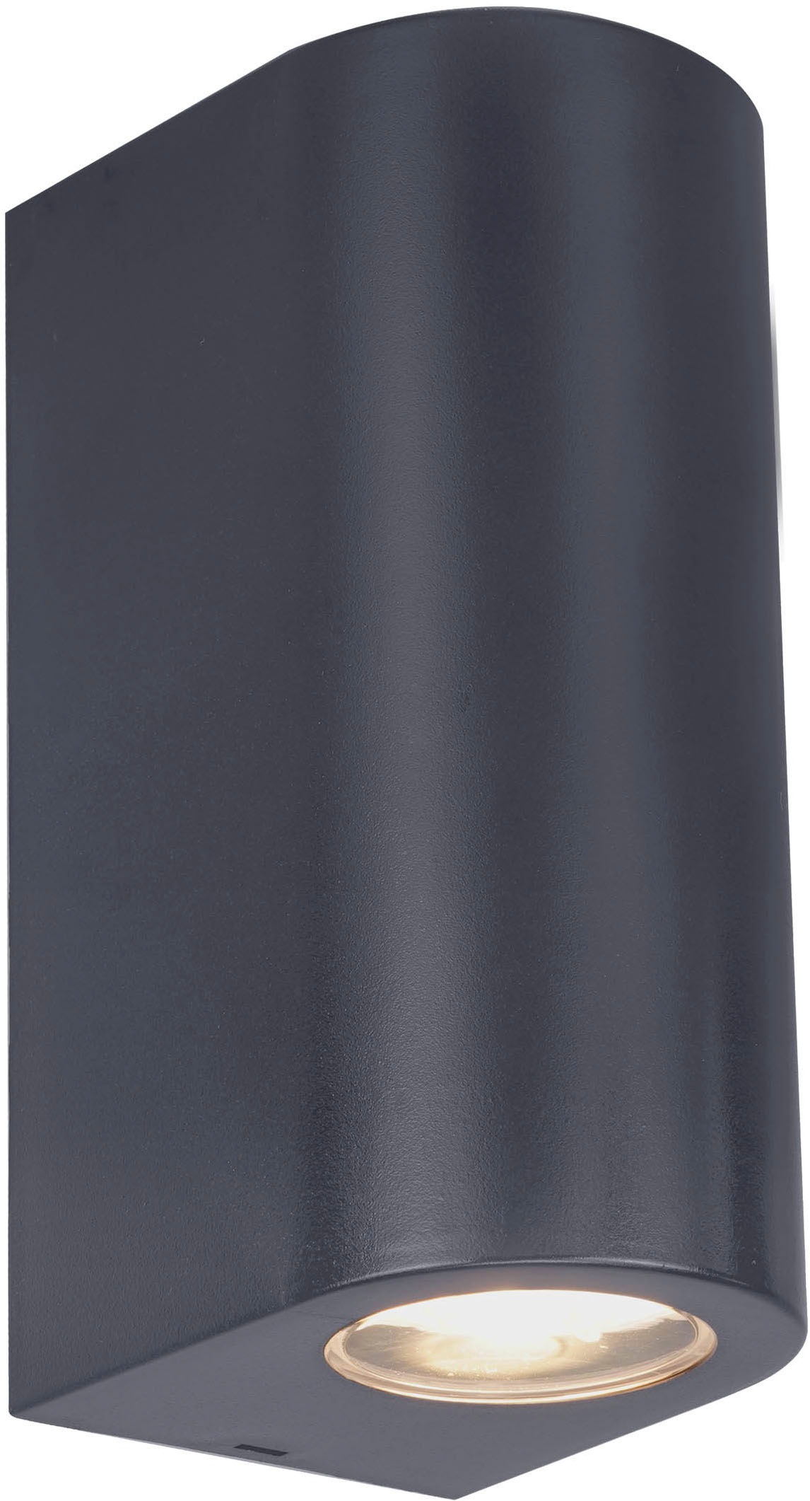 näve Außen-Wandleuchte »Alecto«, 1 flammig, Leuchtmittel GU10 | Leuchtmittel wechselbar, zylindrische Form, schwarz, 2 x GU10 excl. Leuchtmittel, H: 15,5cm